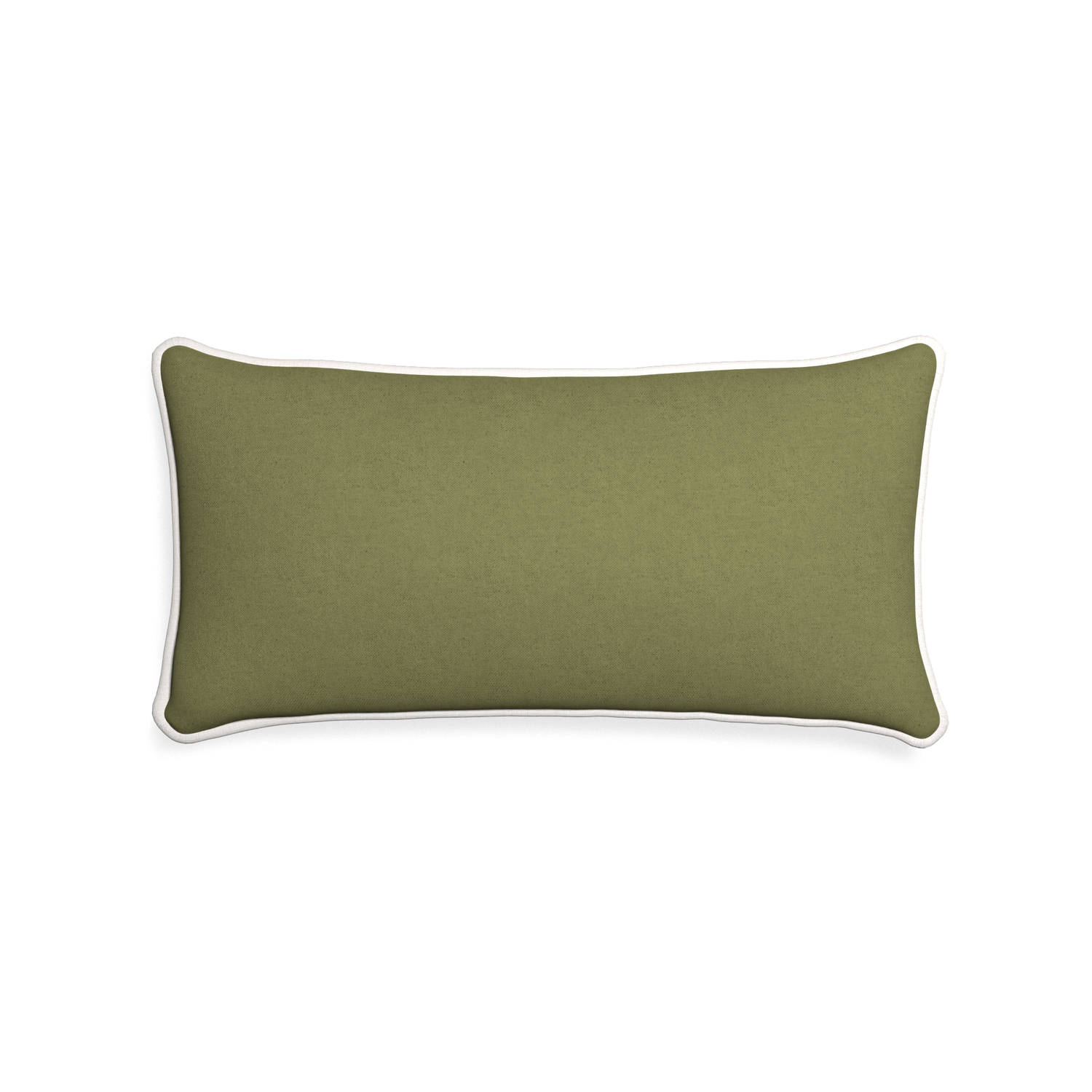 Midi-lumbar moss custom moss greenpillow with snow piping on white background