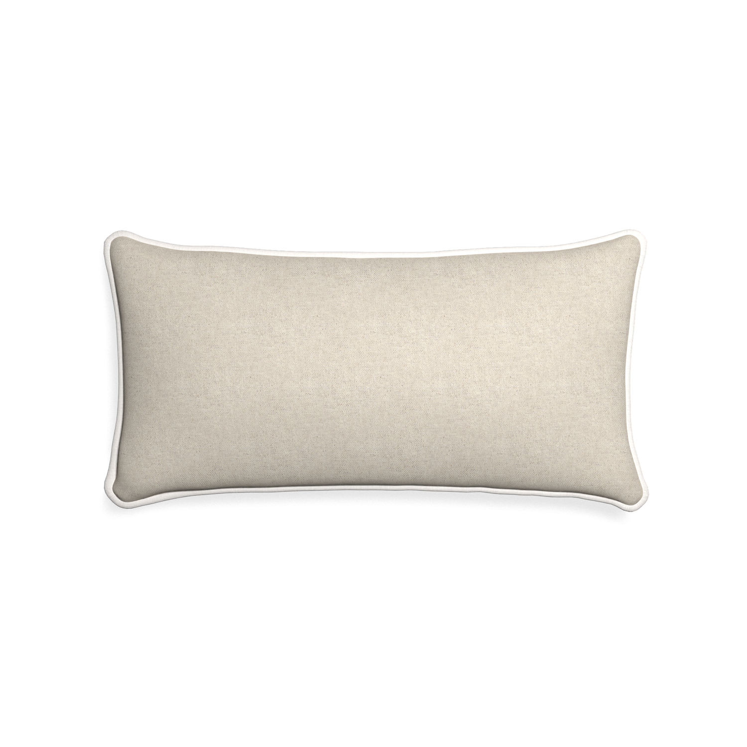 Midi-lumbar oat custom light brownpillow with snow piping on white background