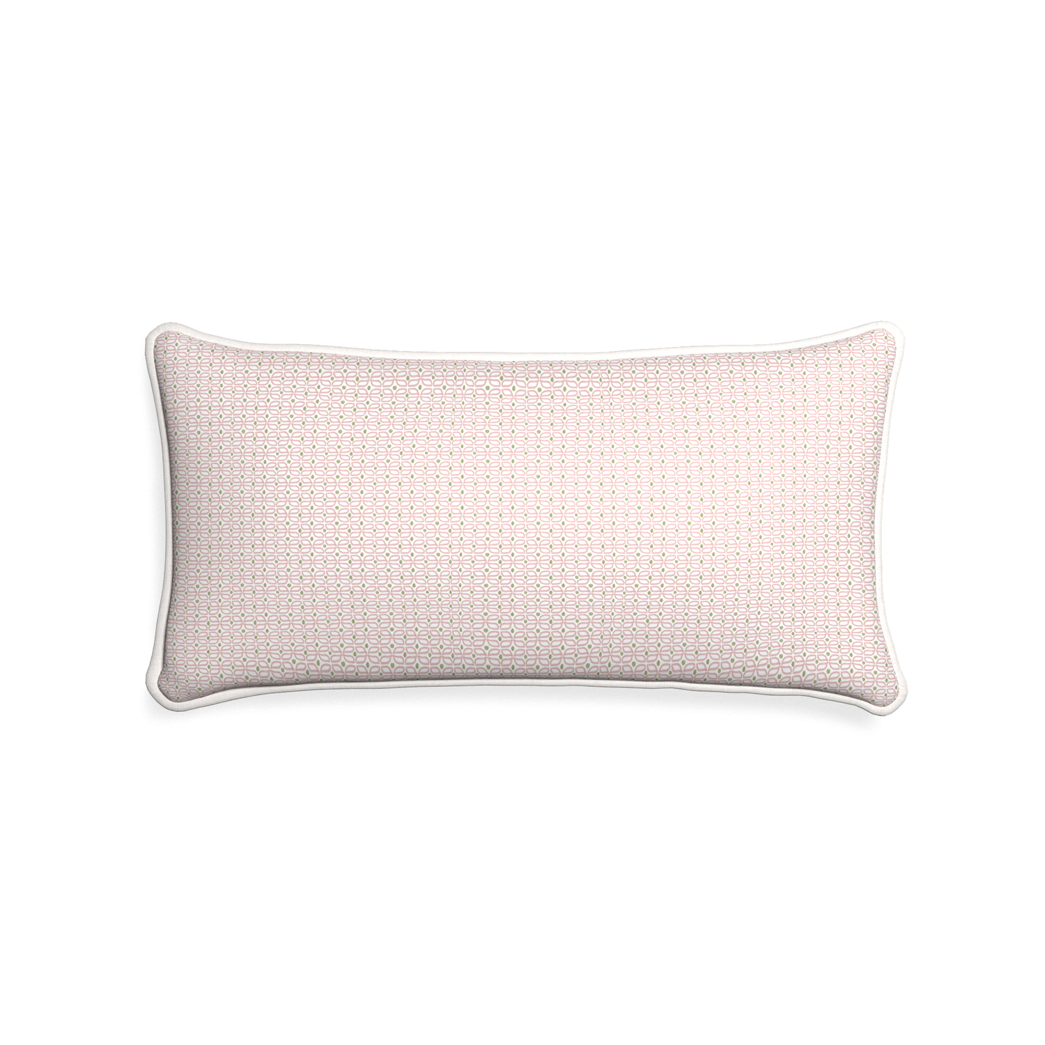 Midi-lumbar loomi pink custom pink geometricpillow with snow piping on white background