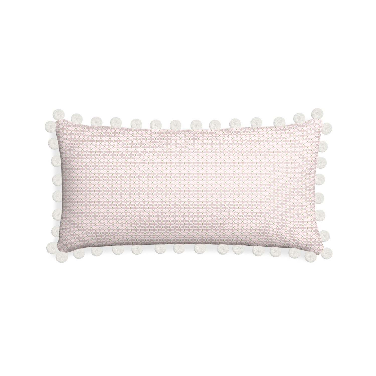 Midi-lumbar loomi pink custom pink geometricpillow with snow piping on white background
