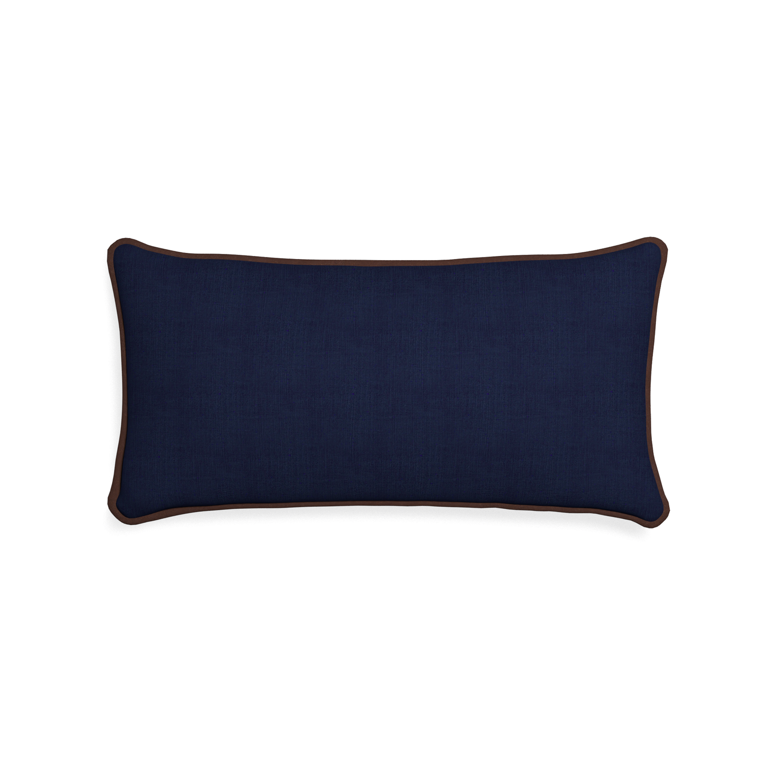 Midi-lumbar midnight custom navy bluepillow with w piping on white background