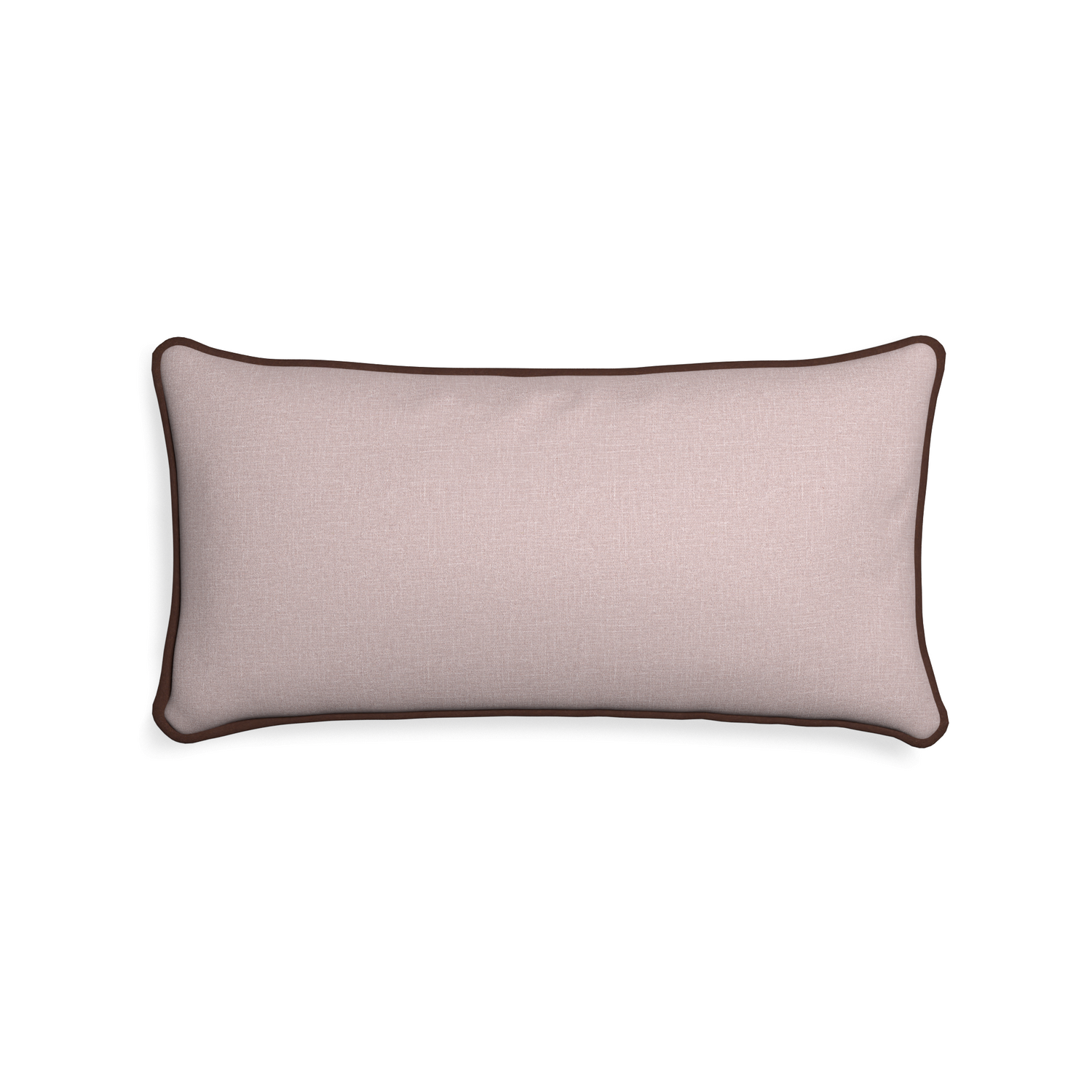 Midi-lumbar orchid custom mauve pinkpillow with w piping on white background