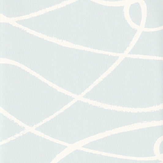 Powder Blue Abstract Printed Wallpaper Swatch