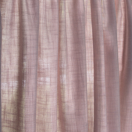close up of pink cotton curtain 