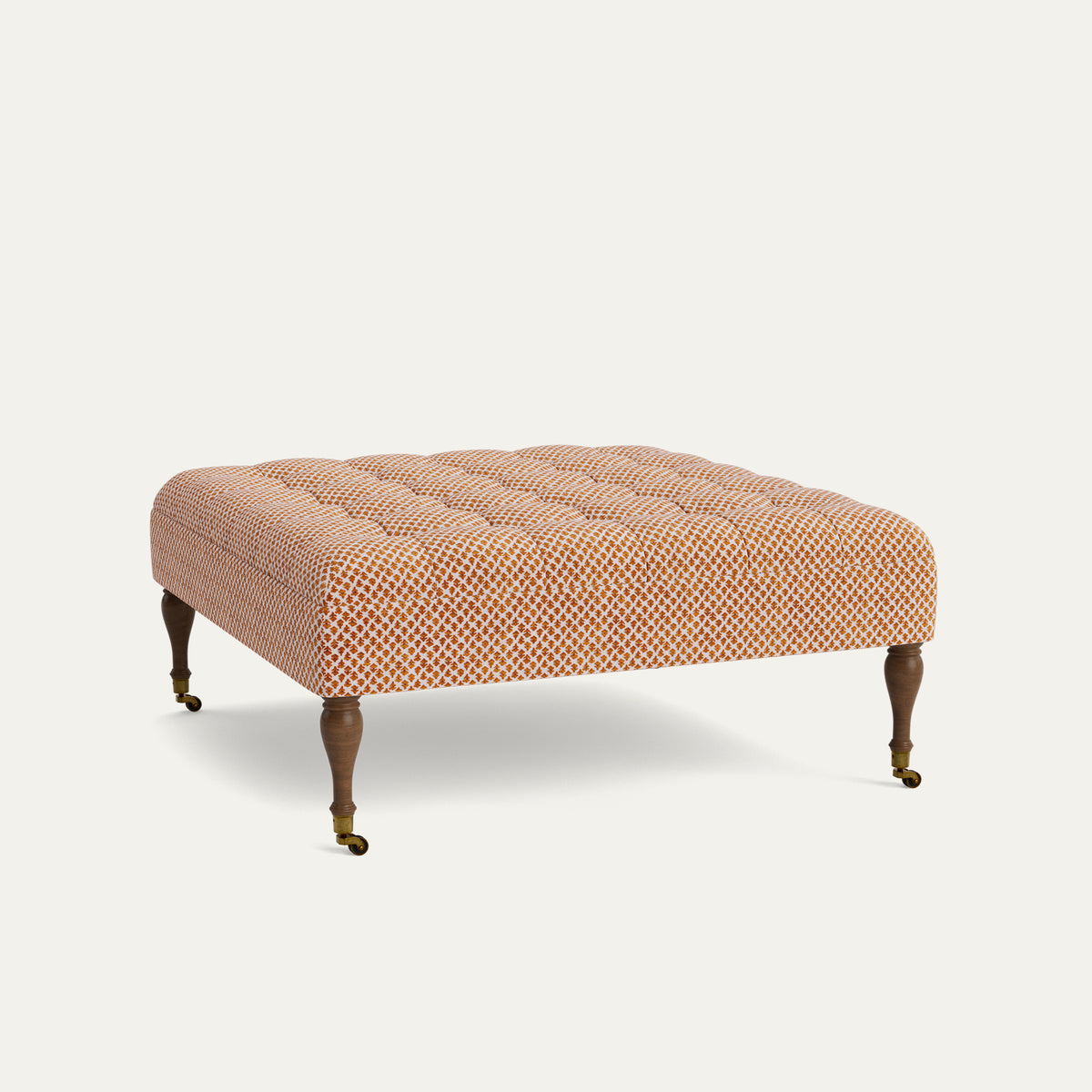 FEATURED: Shown in 44" Square / Tufted / Baluster Leg / Tobacco / No Welt