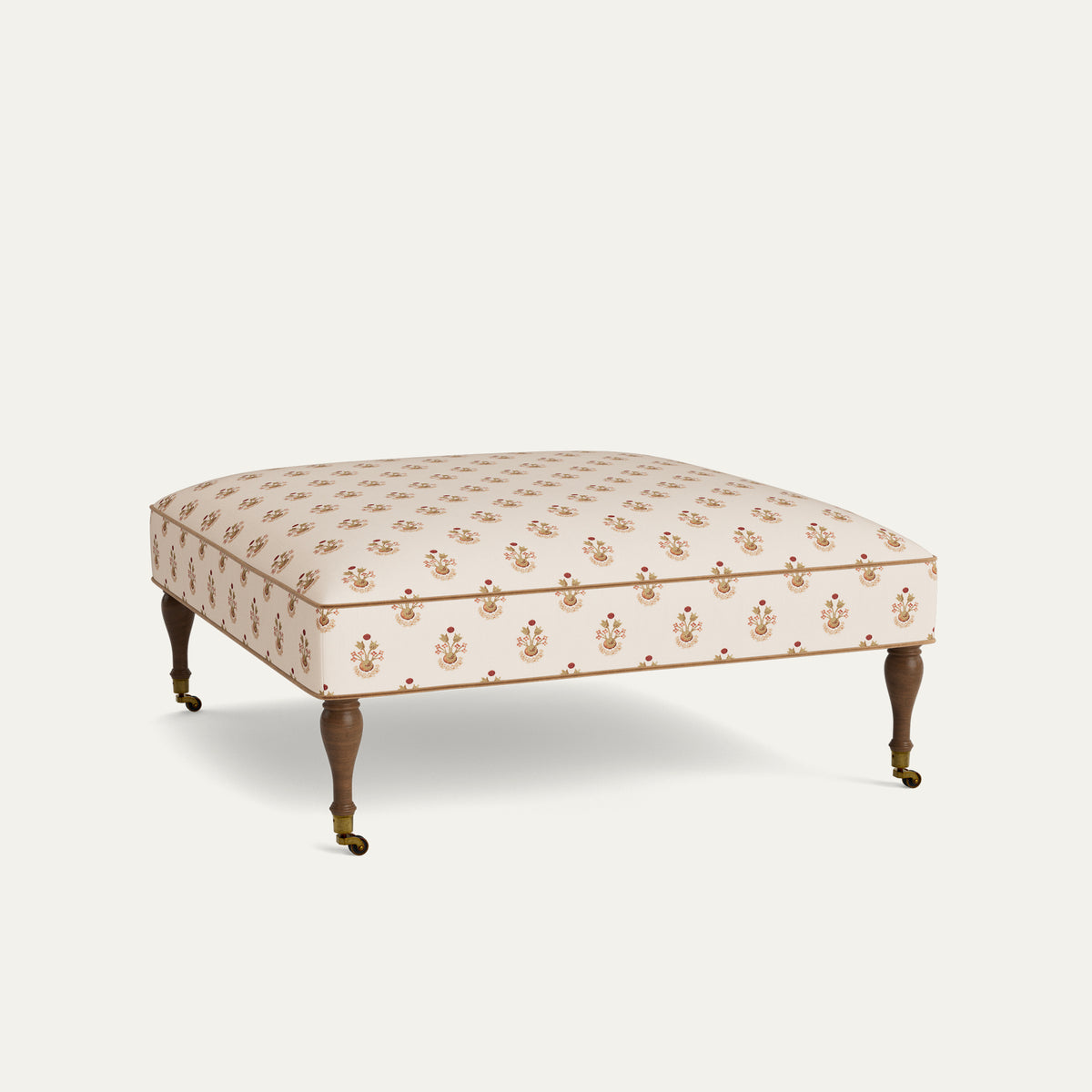 FEATURED: Shown in 44" Square / Flat / Baluster Leg / Tobacco / Honey Velvet Welt