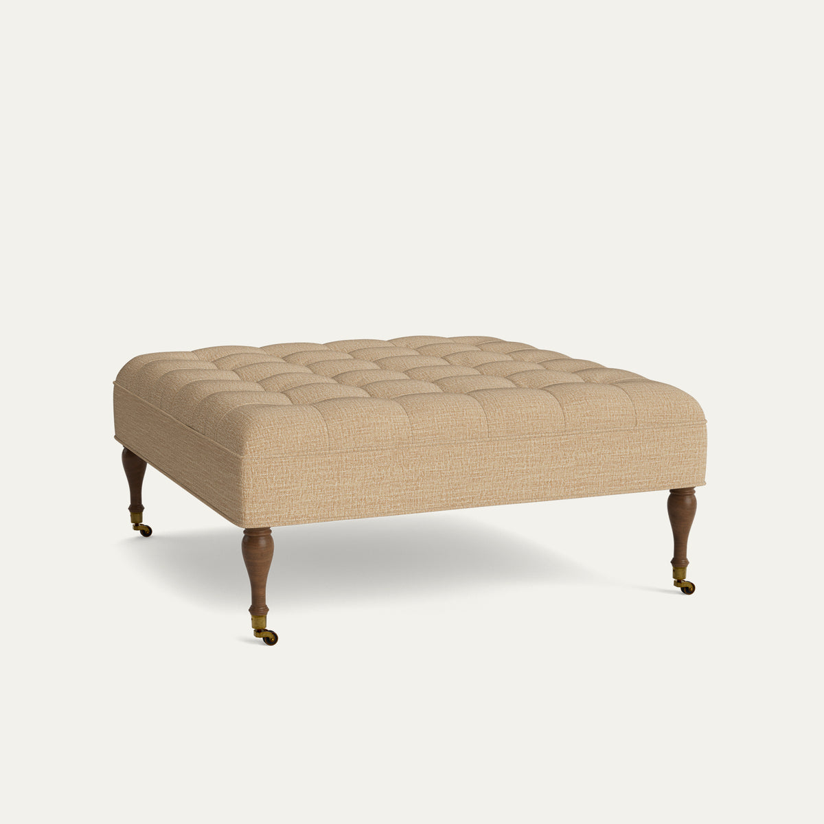 FEATURED: Shown in 44" Square / Tufted / Baluster Leg / Tobacco / Self Welt