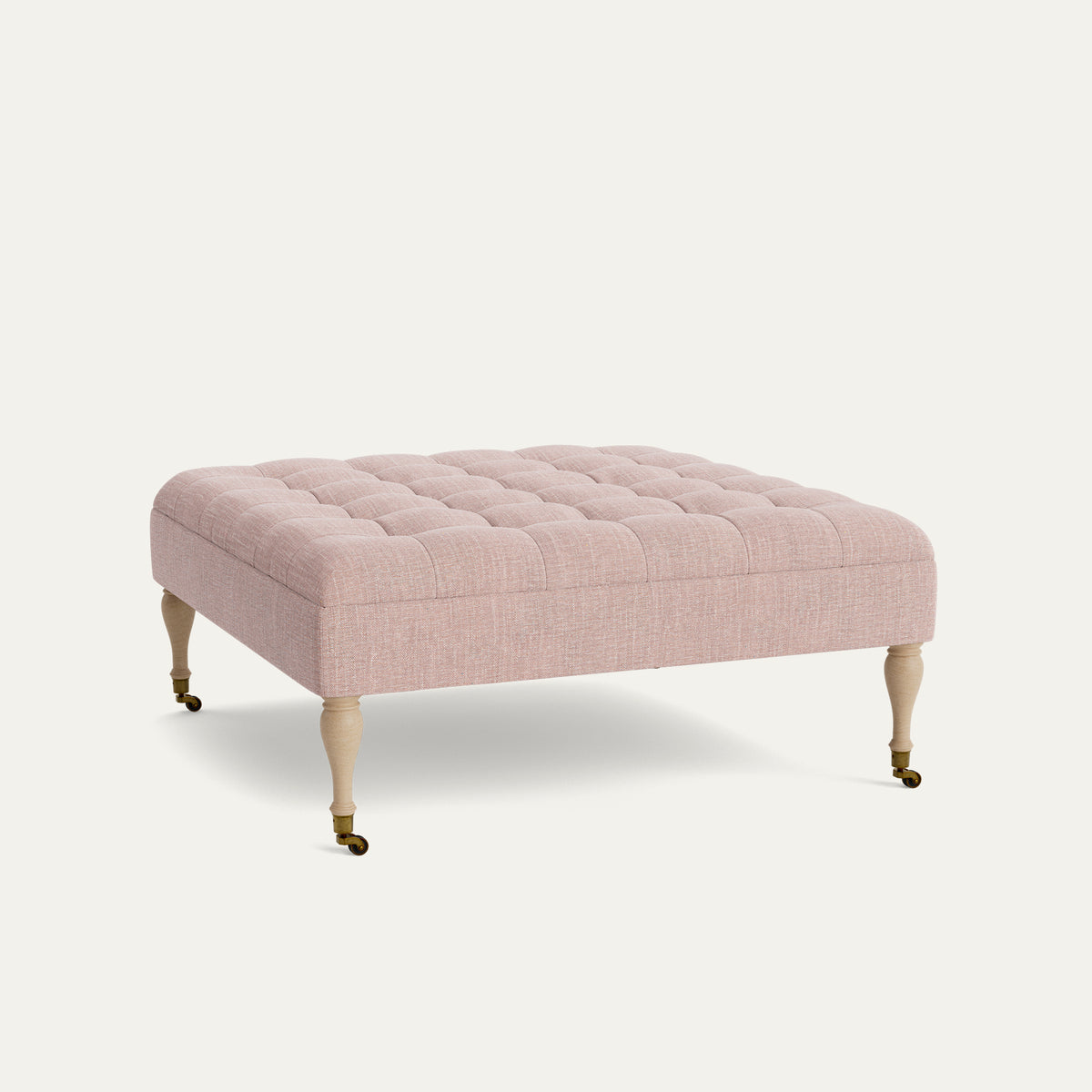FEATURED: Shown in 44" Square / Tufted / Baluster Leg / Almond / No Welt