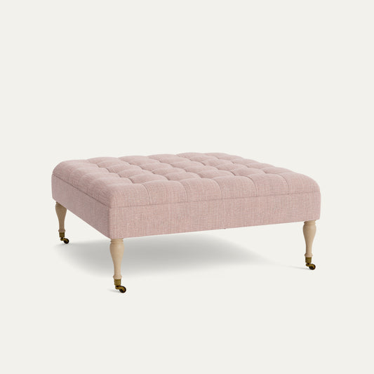 FEATURED: Shown in 44" Square / Tufted / Baluster Leg / Almond / No Welt