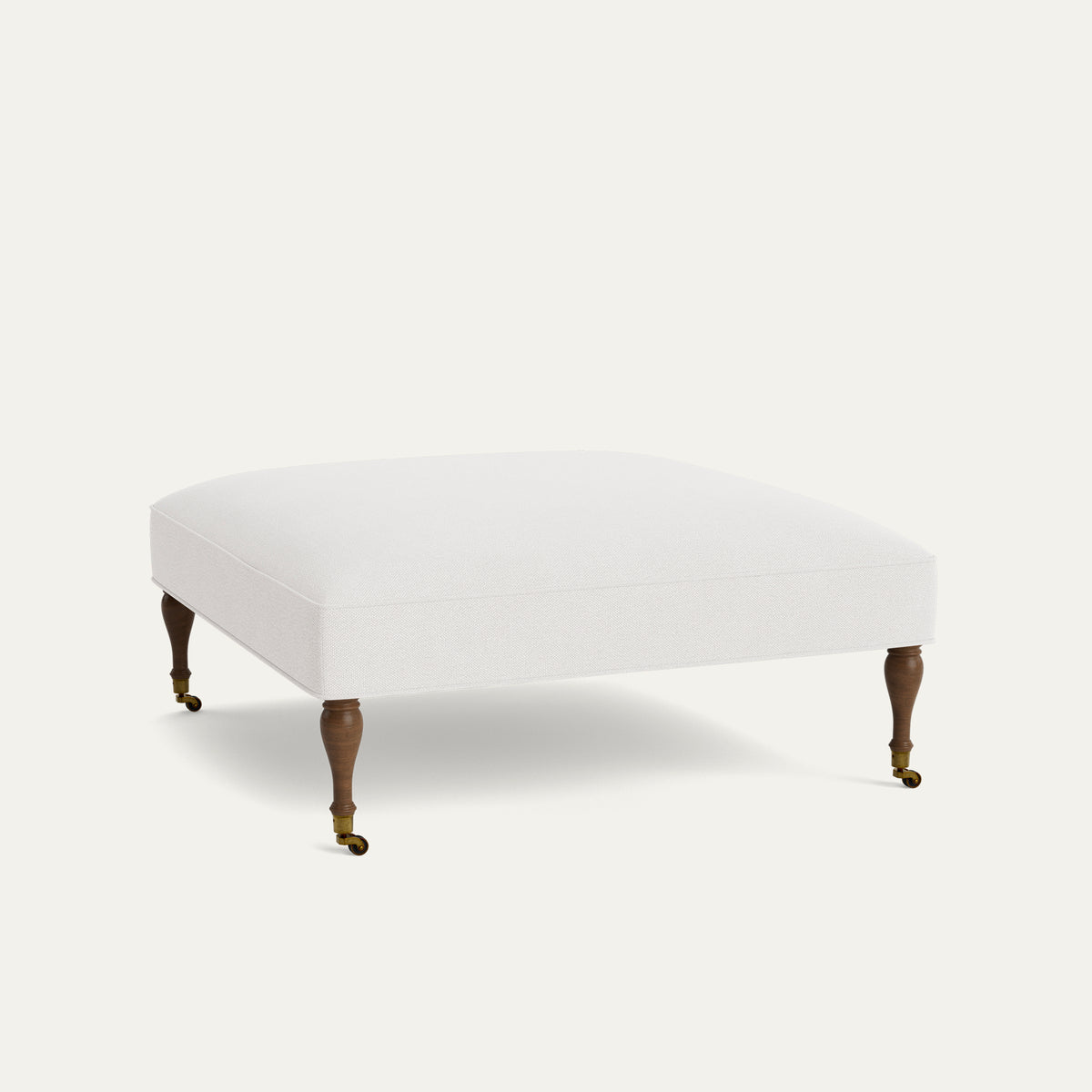 FEATURED: Shown in 44" Square / Flat / Baluster Leg / Tobacco / Self Welt