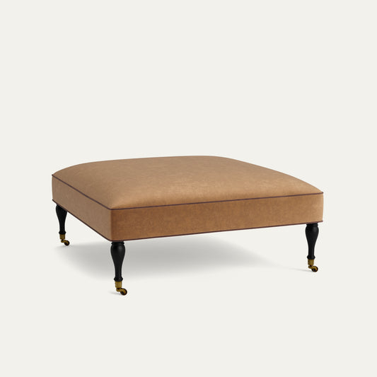 FEATURED: Shown in 44" Square / Flat / Baluster Leg / Ebony / Walnut Velvet Welt