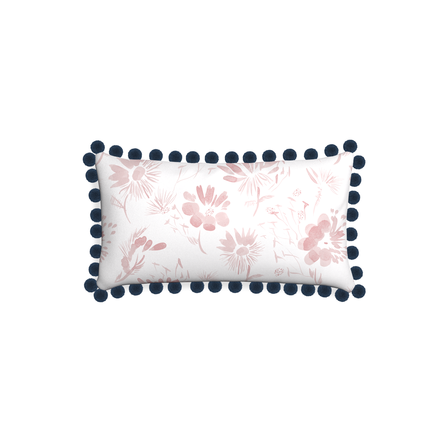 Petite-lumbar blake custom pink floralpillow with c on white background