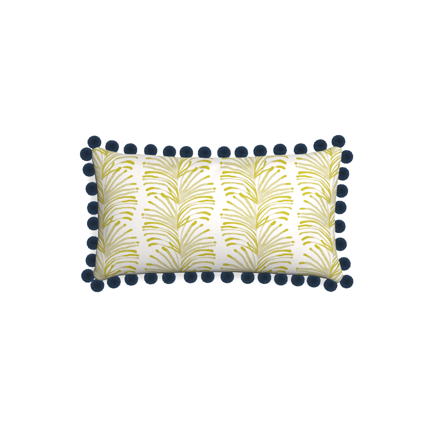 Petite-lumbar emma chartreuse custom yellow stripe chartreusepillow with c on white background