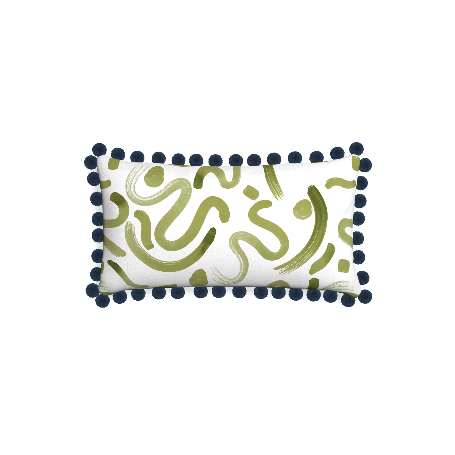 Petite-lumbar hockney moss custom moss greenpillow with c on white background