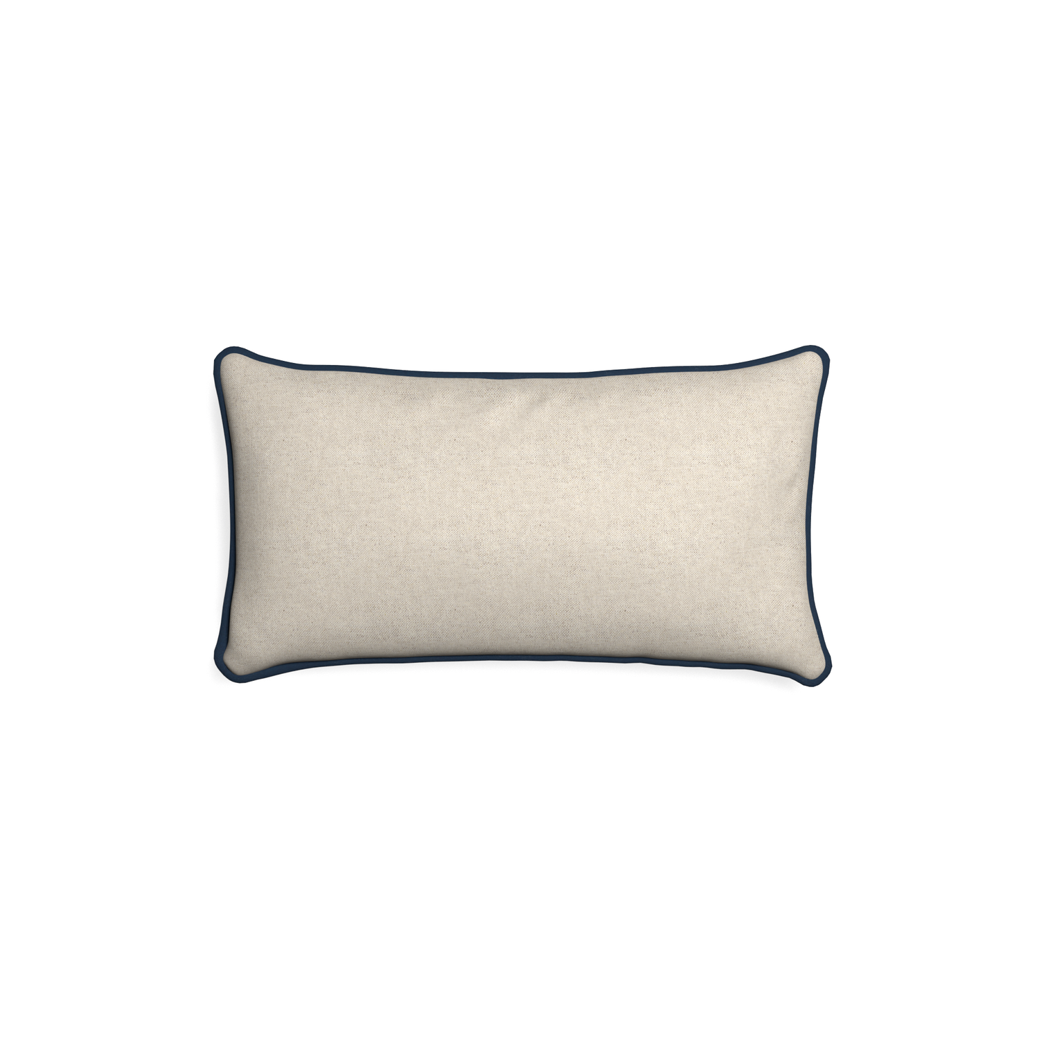 Petite-lumbar oat custom light brownpillow with c piping on white background