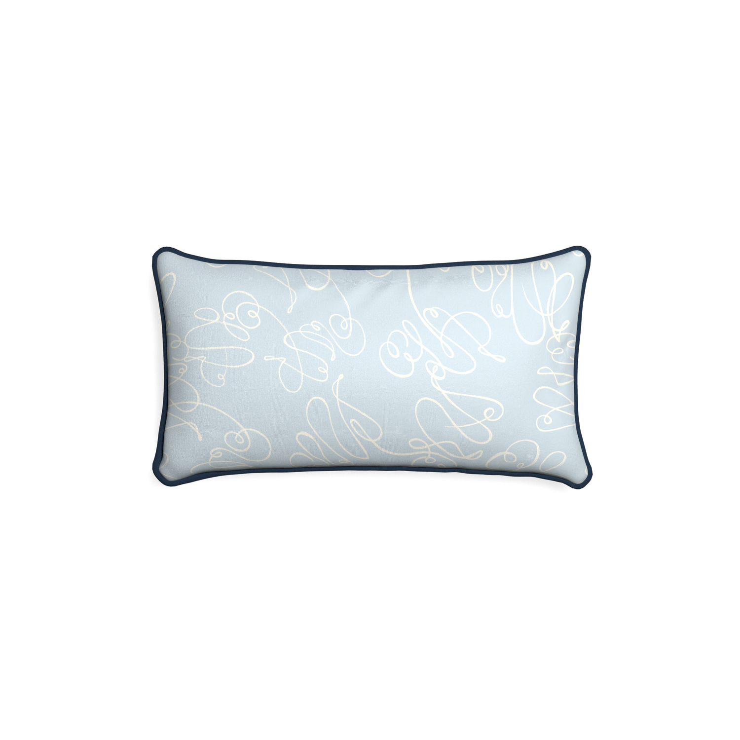 Petite-lumbar mirabella custom powder blue abstractpillow with c piping on white background