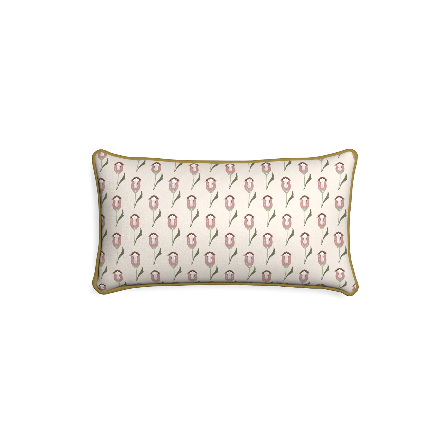 Petite-lumbar annabelle orchid custom pink tulippillow with c piping on white background