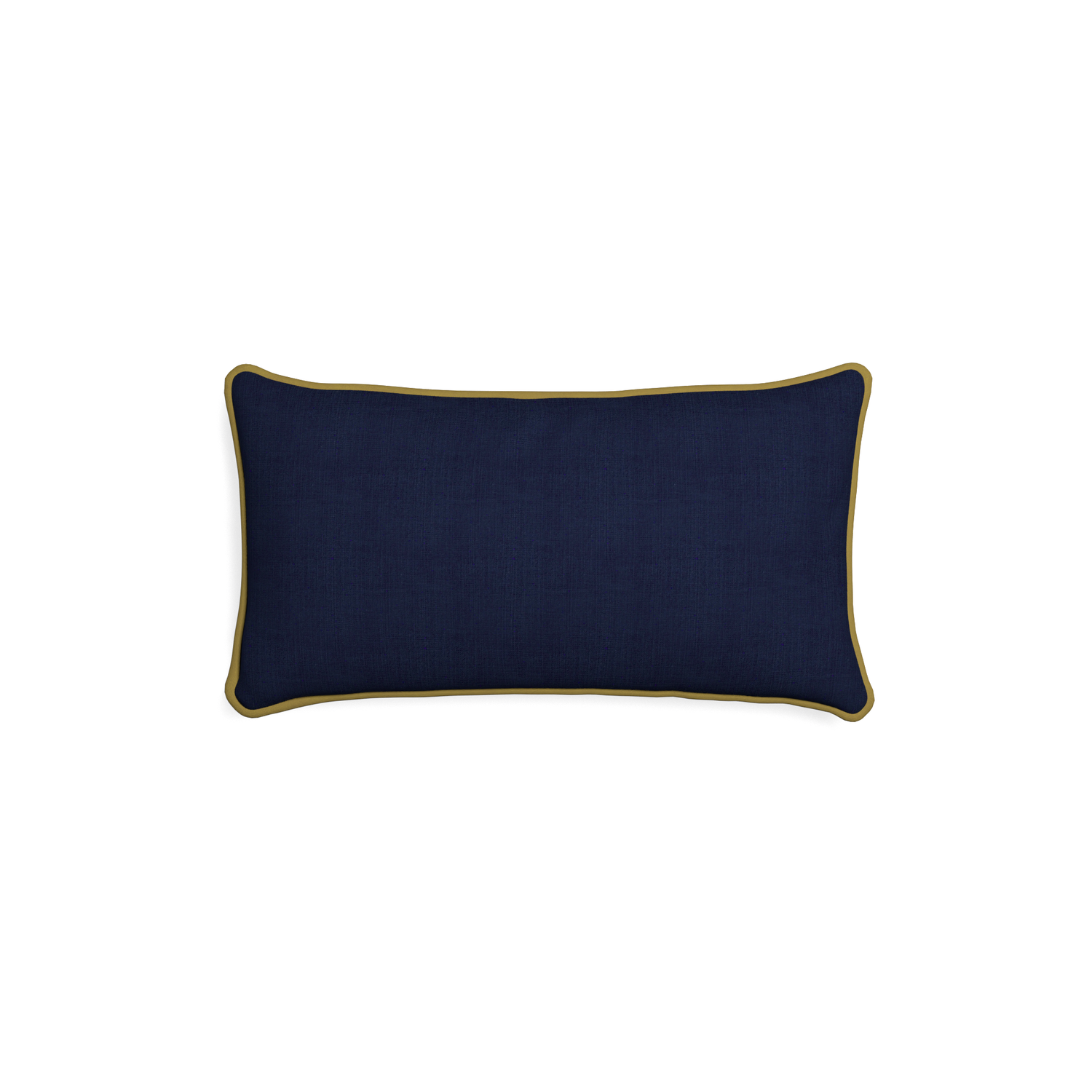 Petite-lumbar midnight custom navy bluepillow with c piping on white background