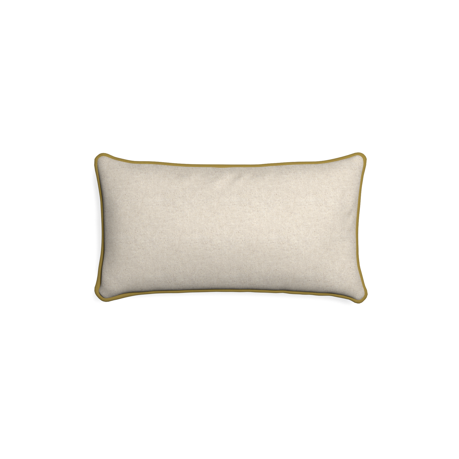 Petite-lumbar oat custom light brownpillow with c piping on white background