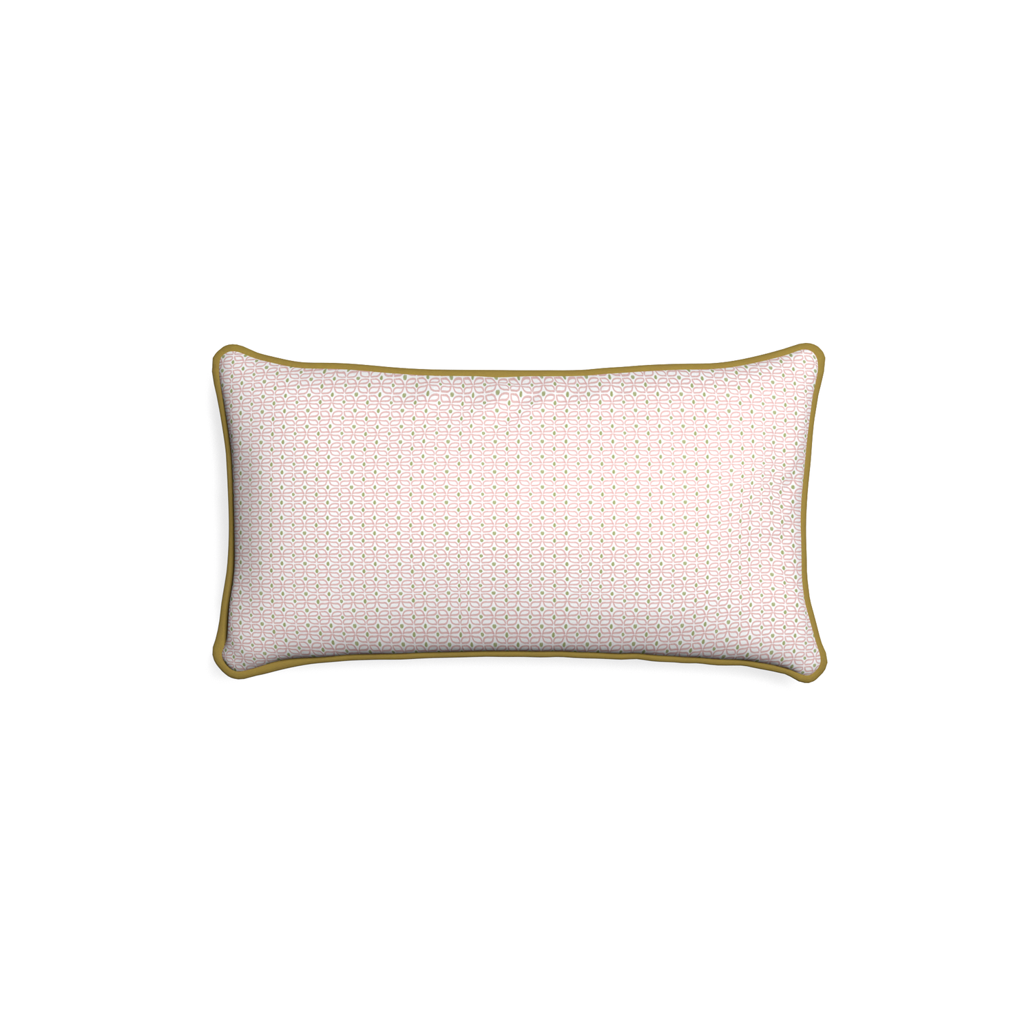 Petite-lumbar loomi pink custom pink geometricpillow with c piping on white background