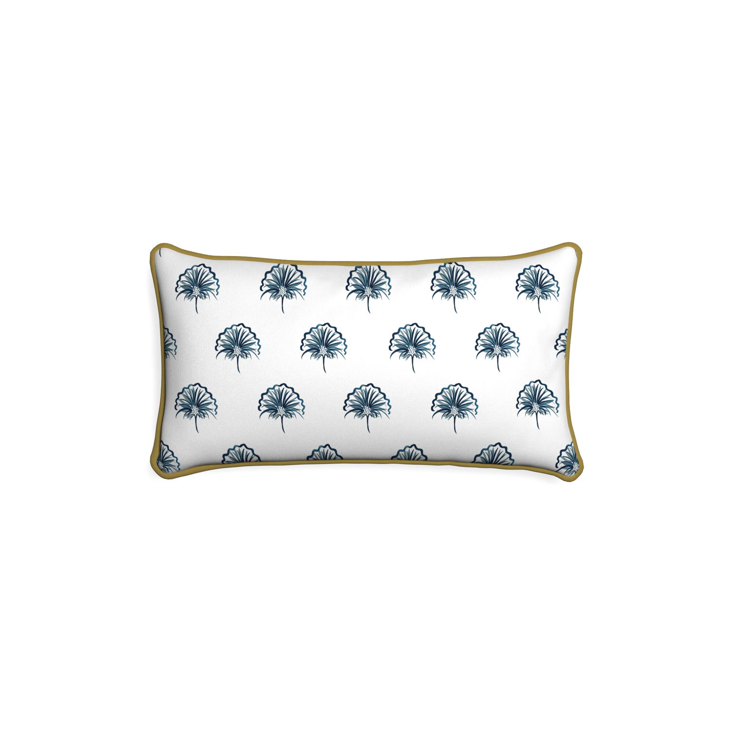 Petite-lumbar penelope midnight custom floral navypillow with c piping on white background