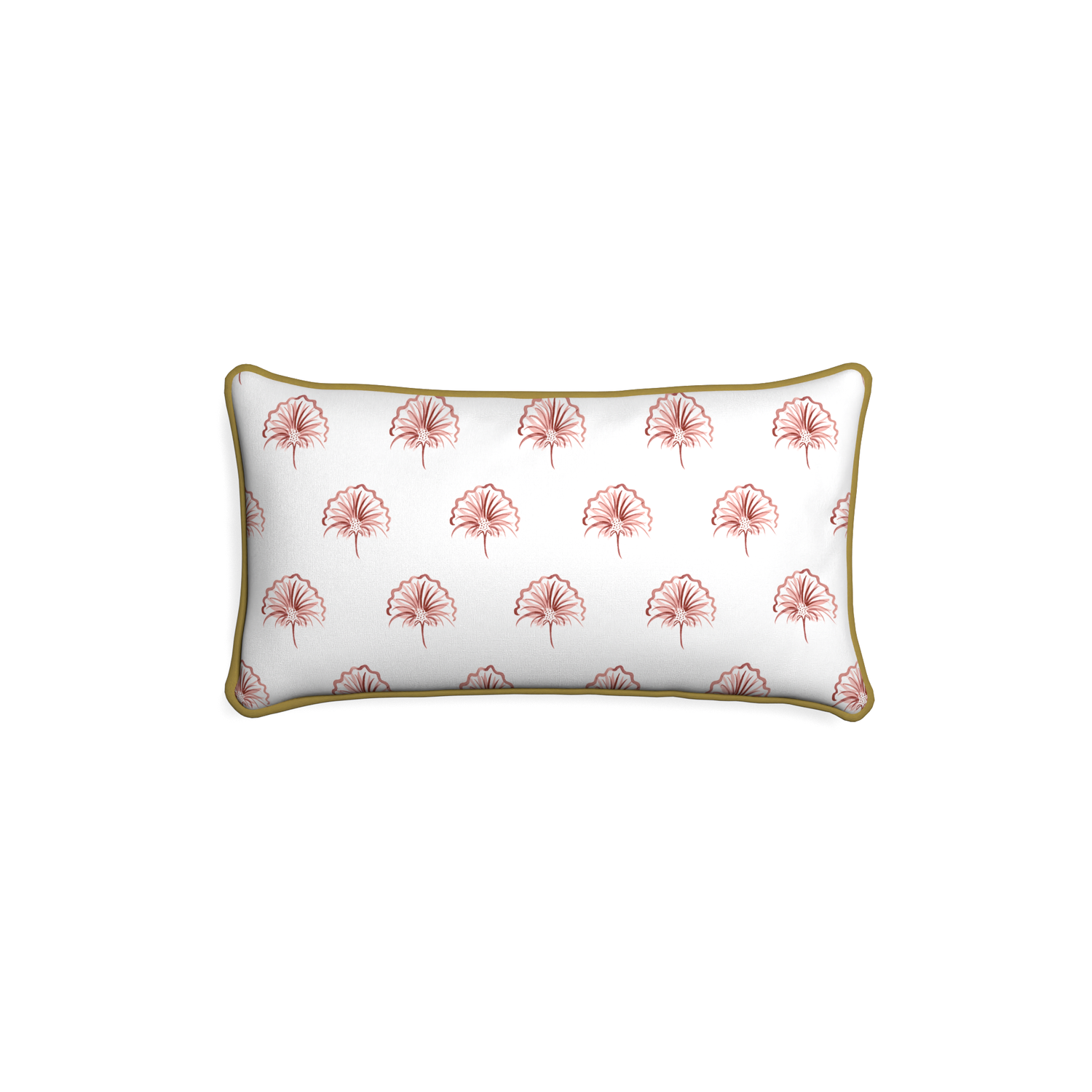 Petite-lumbar penelope rose custom floral pinkpillow with c piping on white background