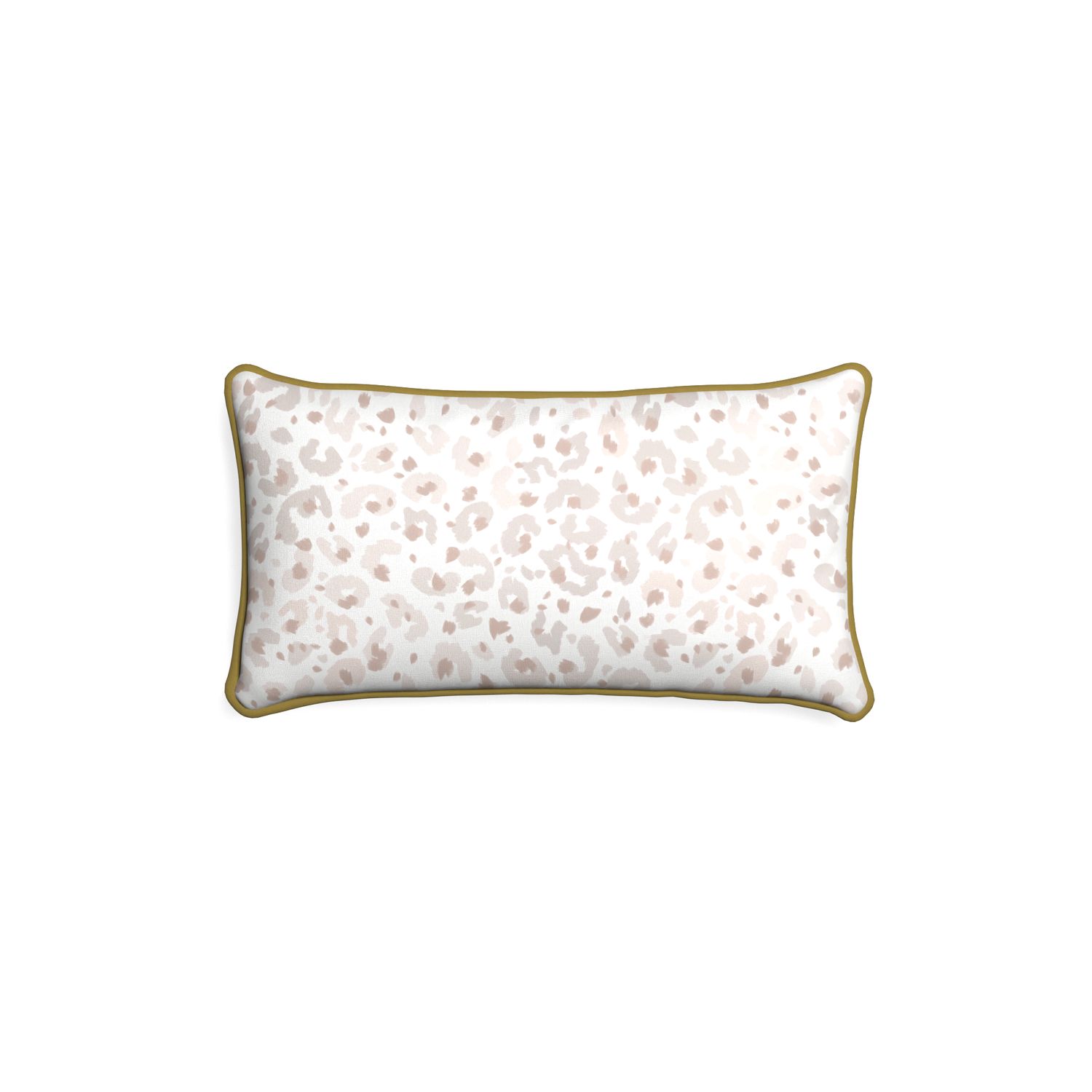Petite-lumbar rosie custom beige animal printpillow with c piping on white background