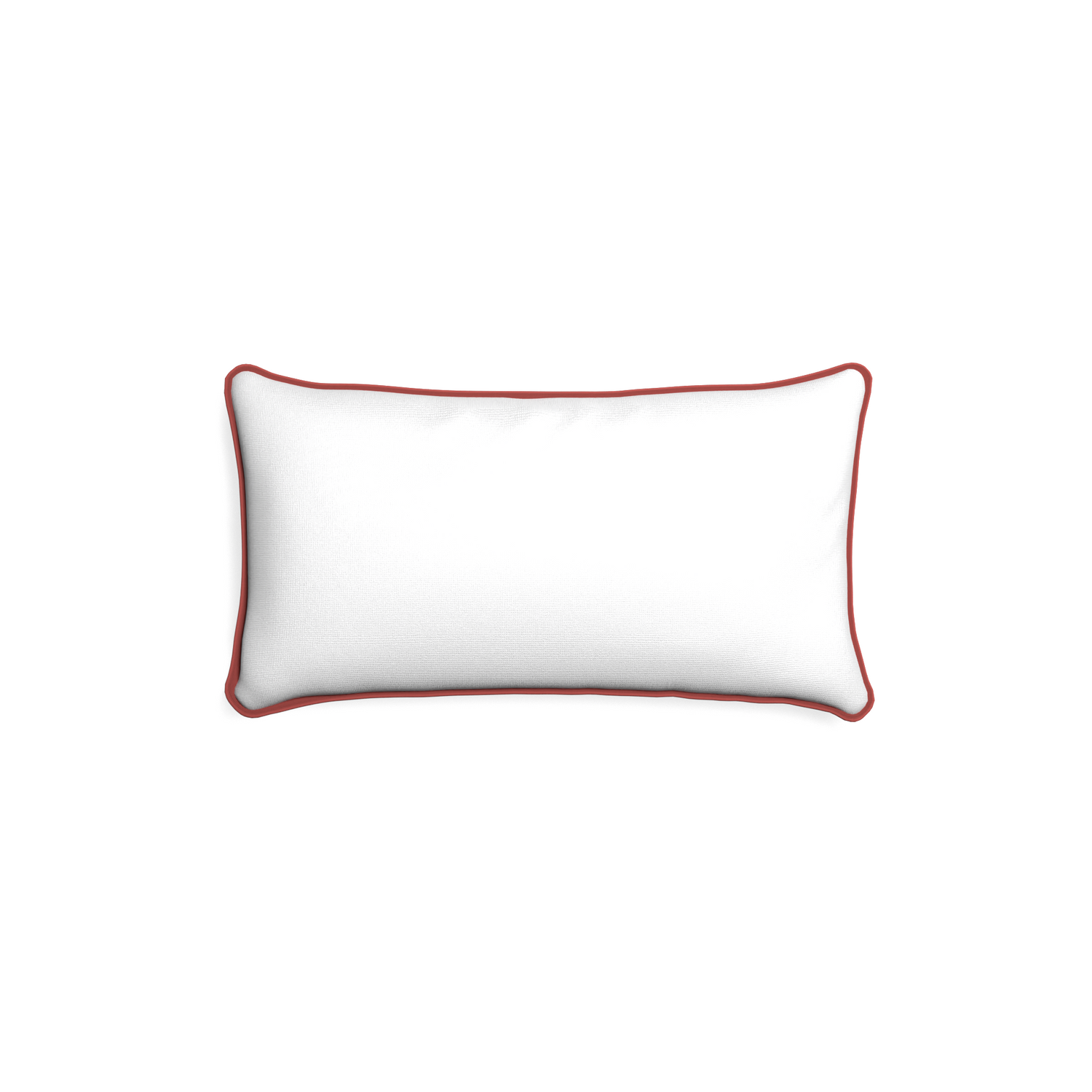 Petite-lumbar snow custom white cottonpillow with c piping on white background