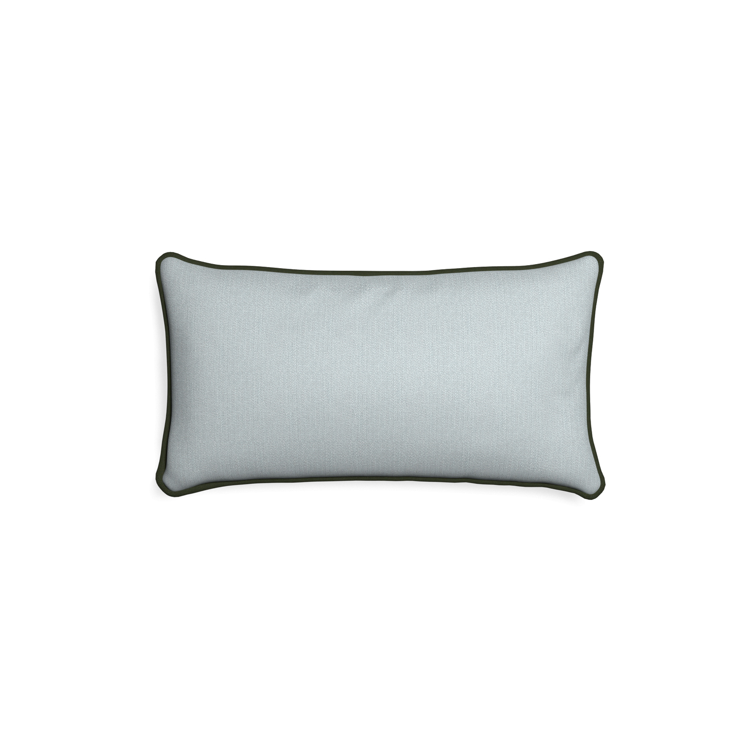 Petite-lumbar sea custom grey bluepillow with f piping on white background
