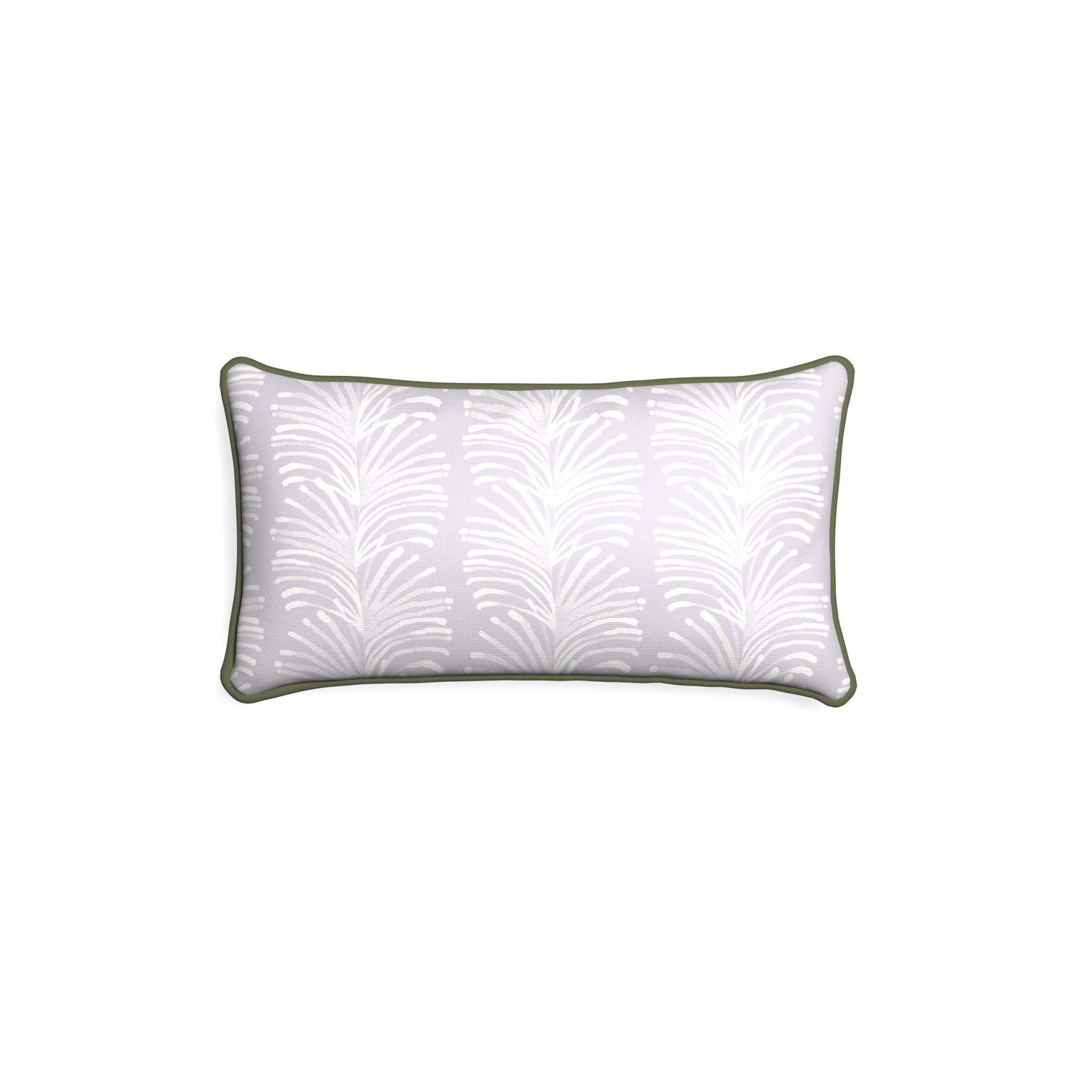 Petite-lumbar emma lavender custom lavender botanical stripepillow with f piping on white background