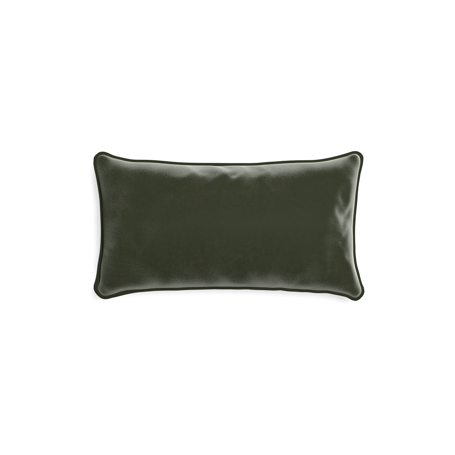 rectangle fern green velvet pillow with fern green piping