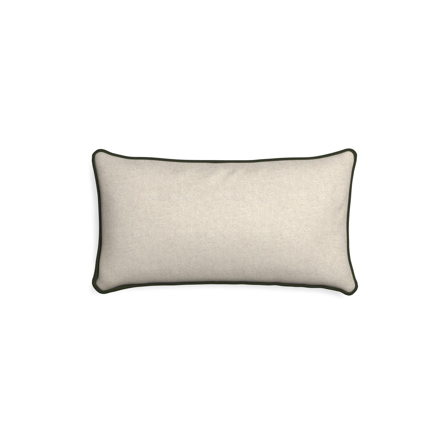 Petite-lumbar oat custom light brownpillow with f piping on white background
