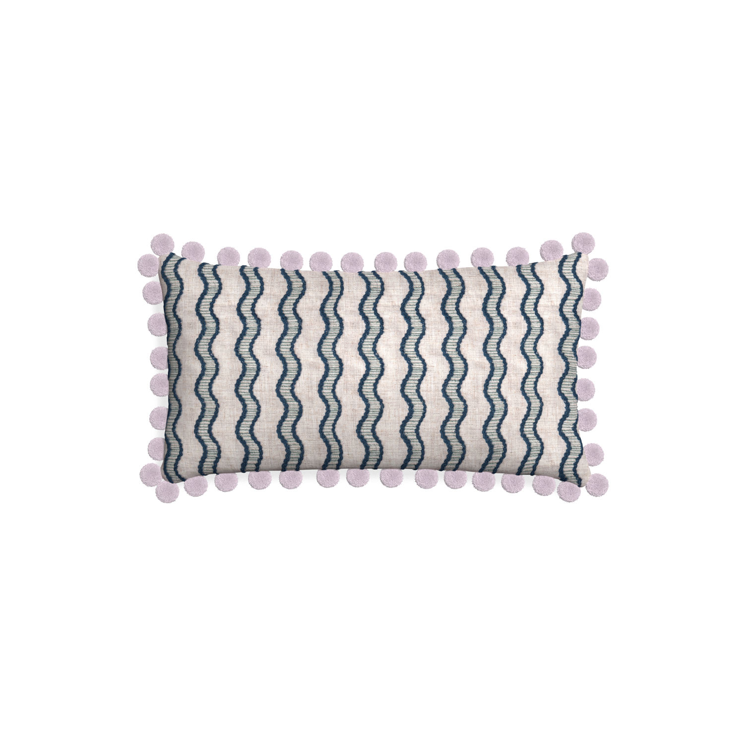 Petite-lumbar beatrice custom embroidered wavepillow with l on white background