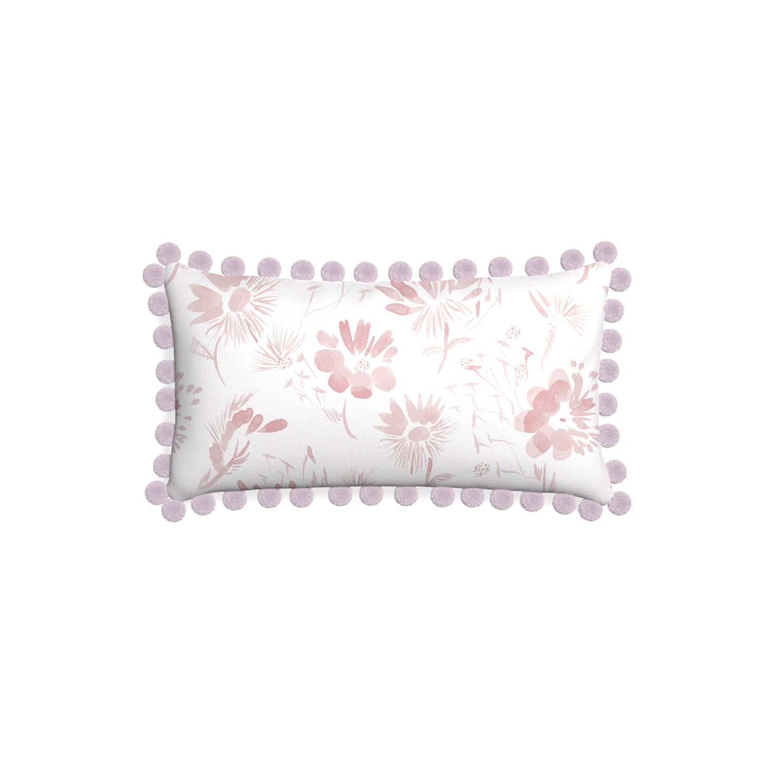 Petite-lumbar blake custom pink floralpillow with l on white background