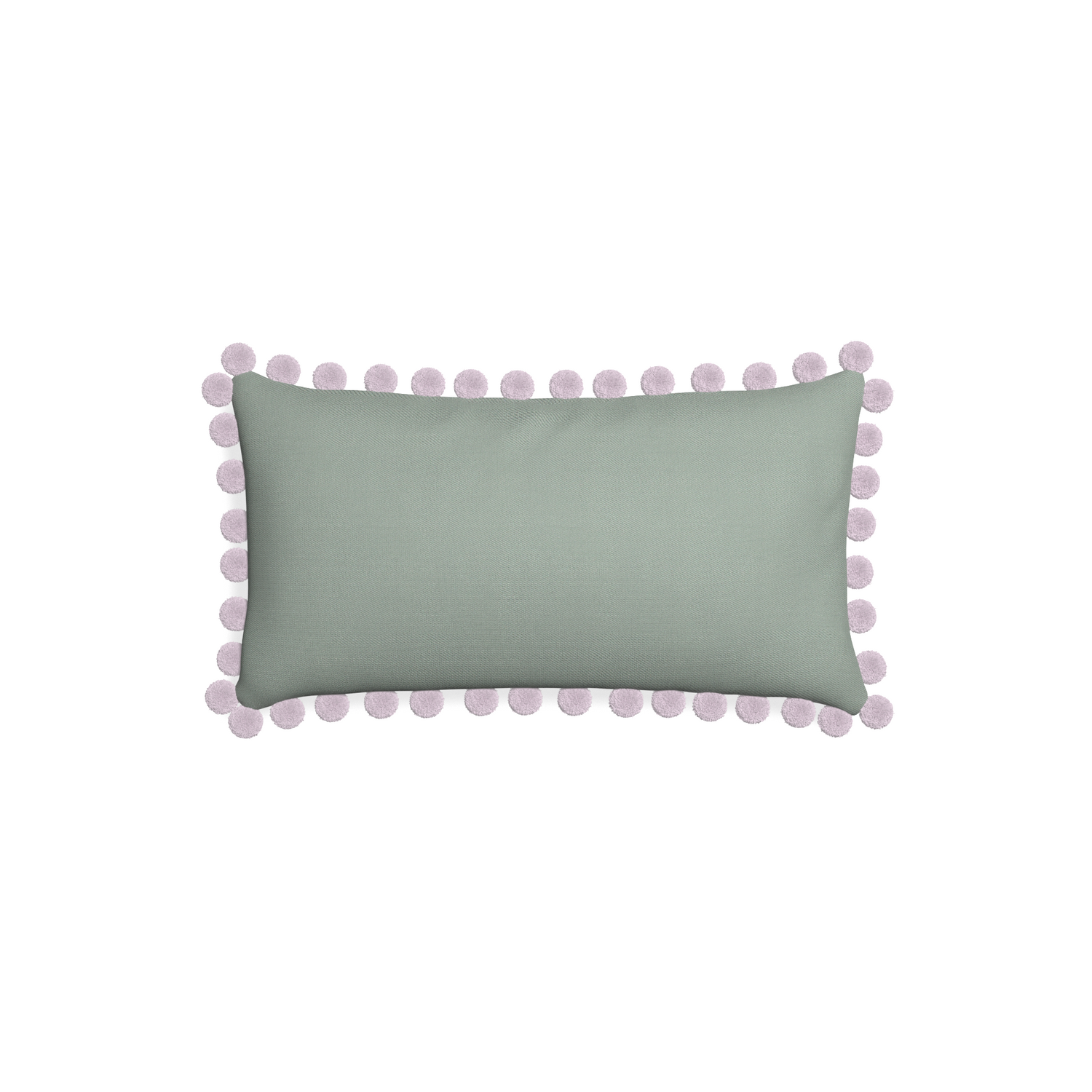 Petite-lumbar sage custom sage green cottonpillow with l on white background