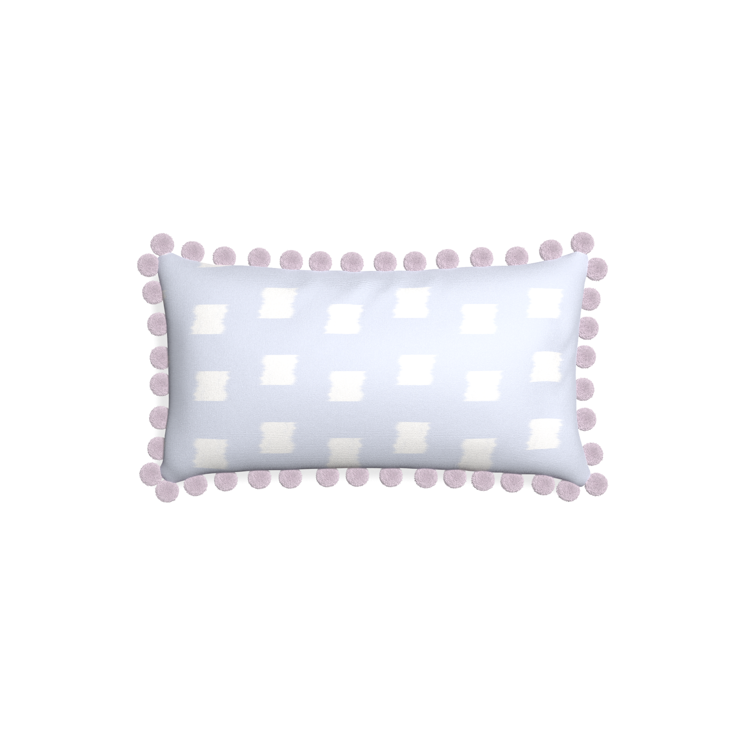 Petite-lumbar denton custom sky blue patternpillow with l on white background