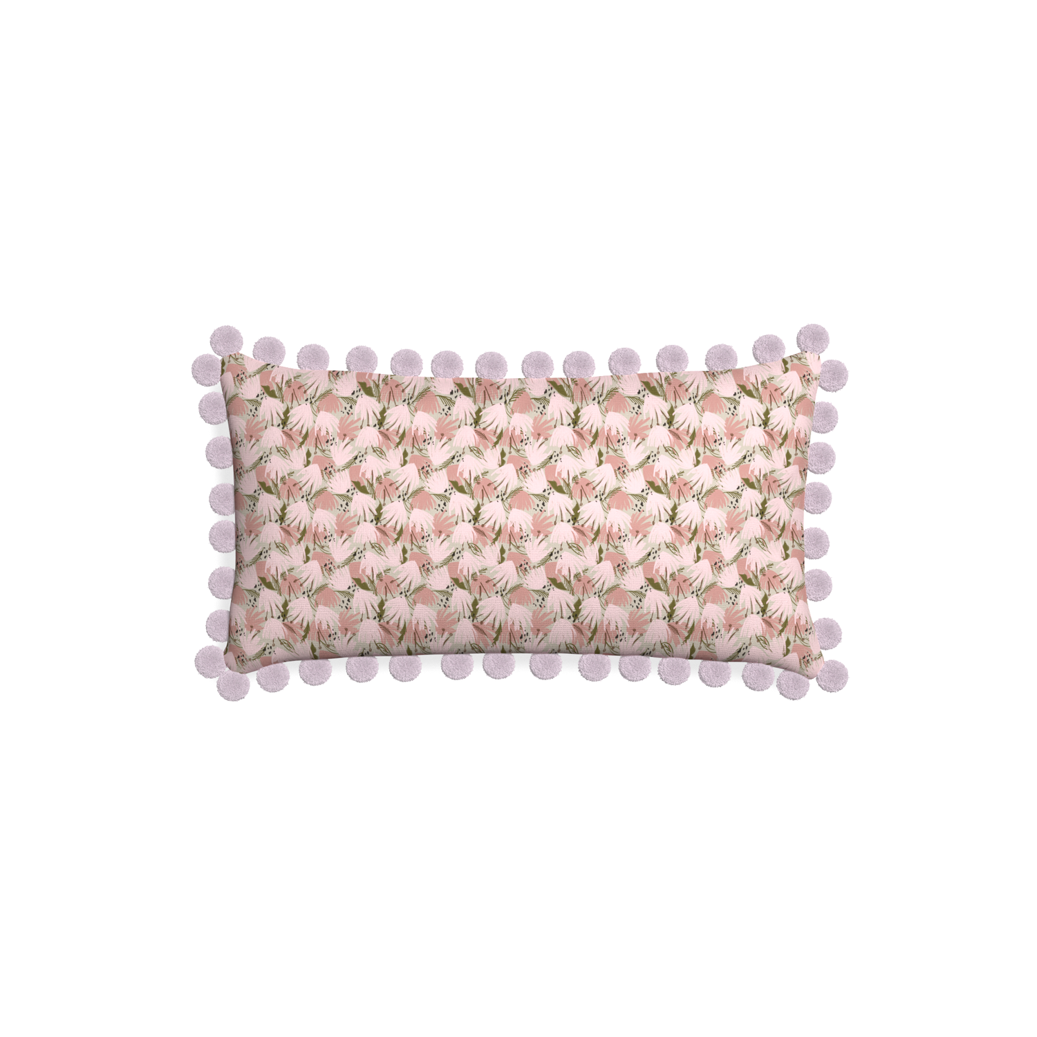 Petite-lumbar eden pink custom pink floralpillow with l on white background