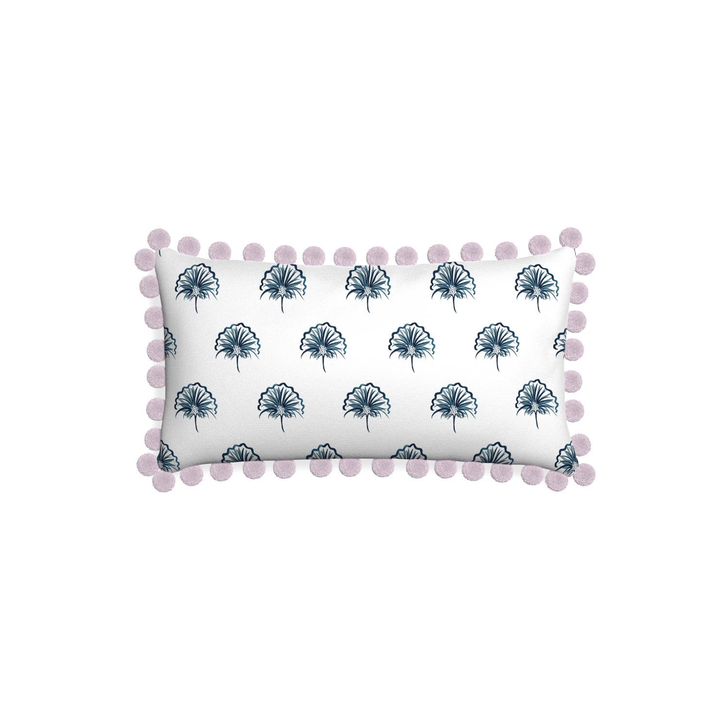 Petite-lumbar penelope midnight custom floral navypillow with l on white background