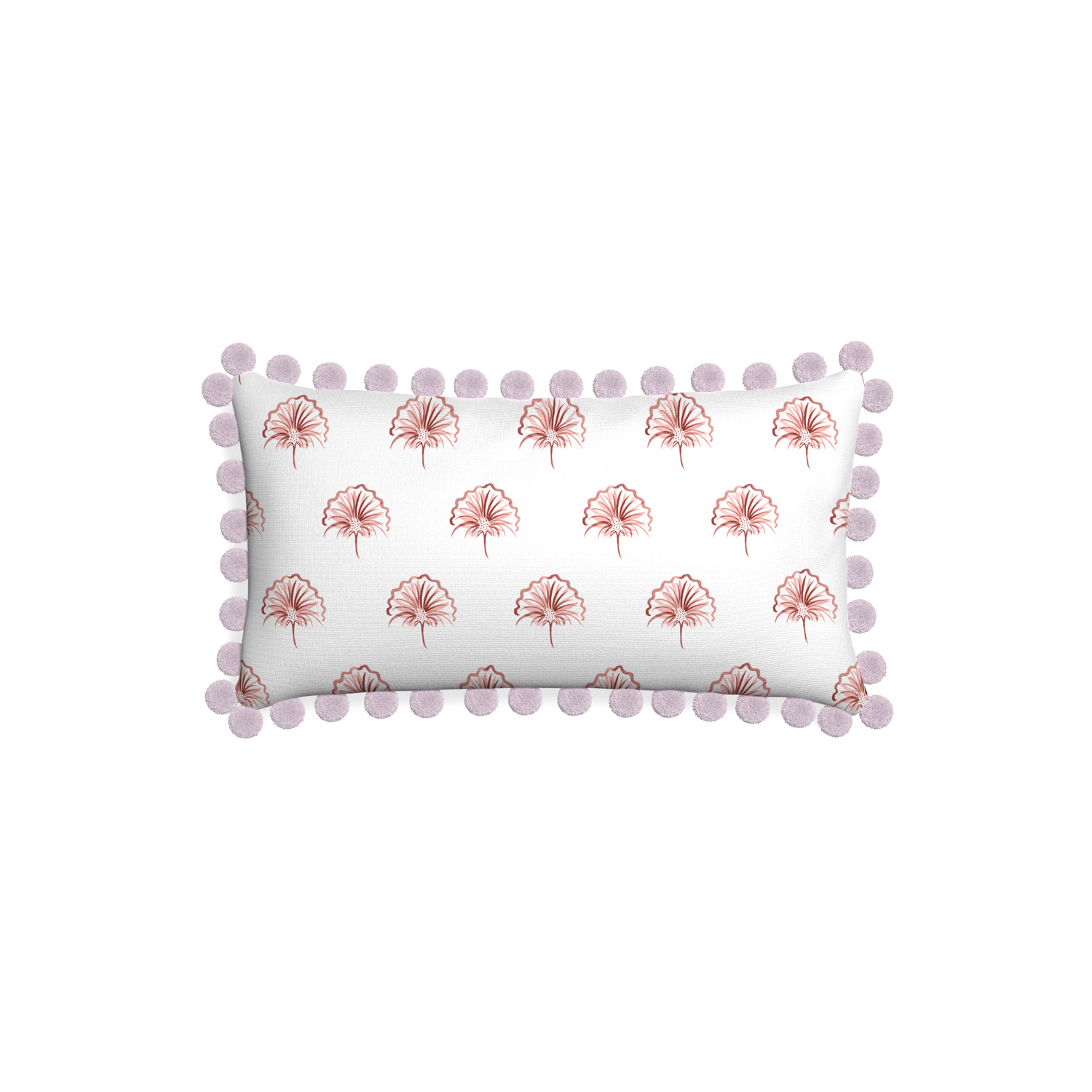Petite-lumbar penelope rose custom floral pinkpillow with l on white background