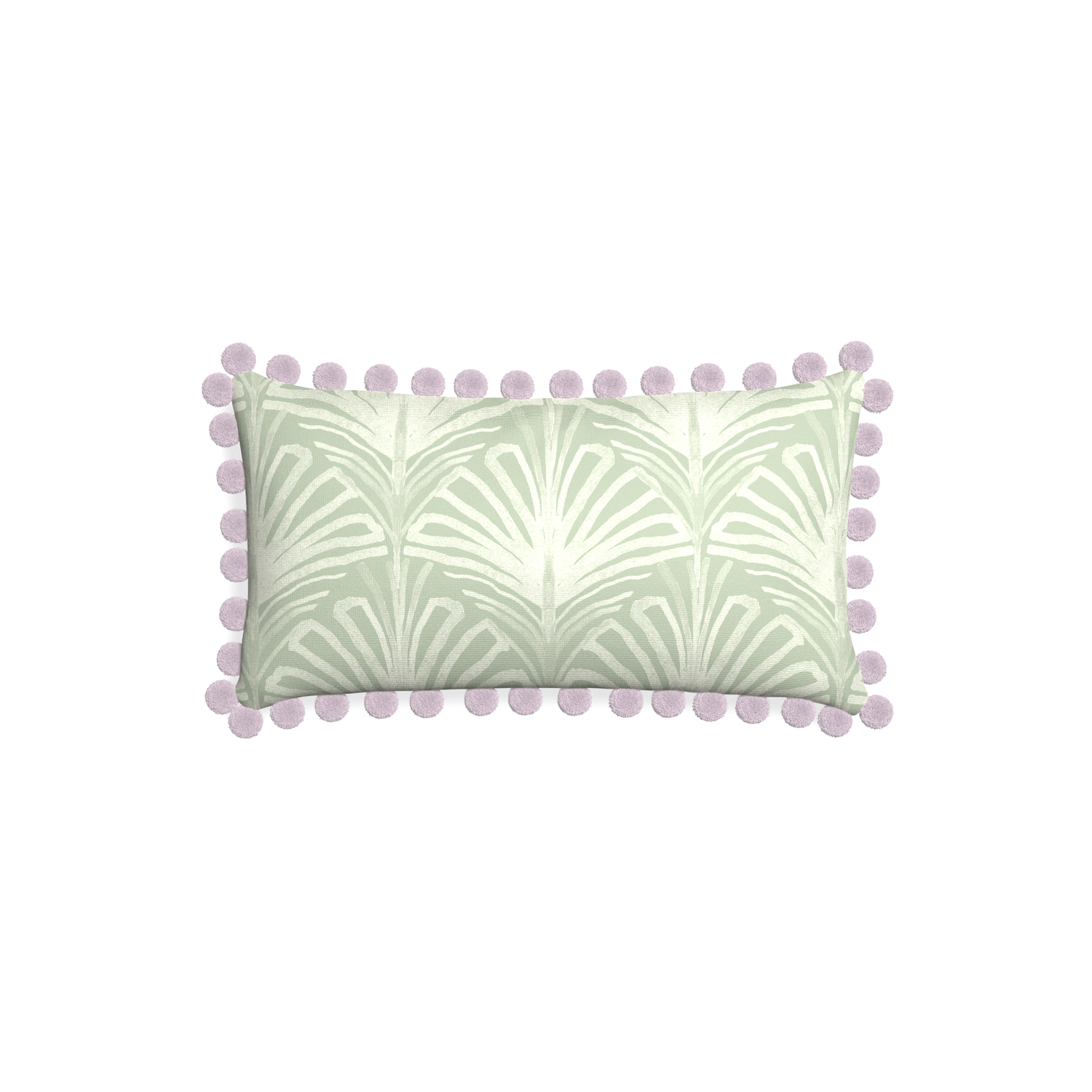 Petite-lumbar suzy sage custom sage green palmpillow with l on white background
