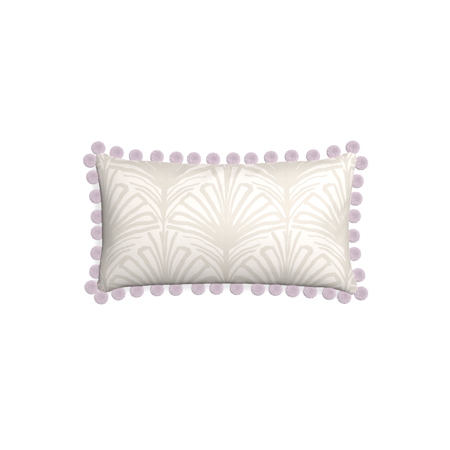 Petite-lumbar suzy sand custom beige palmpillow with l on white background