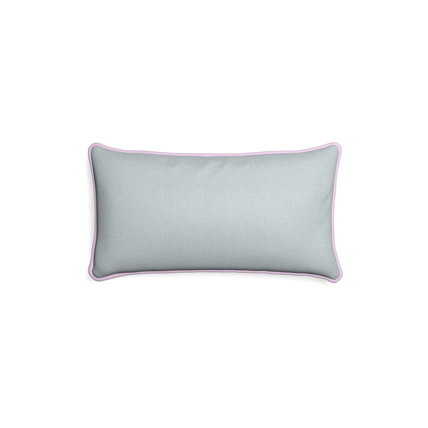 Petite-lumbar sea custom grey bluepillow with l piping on white background