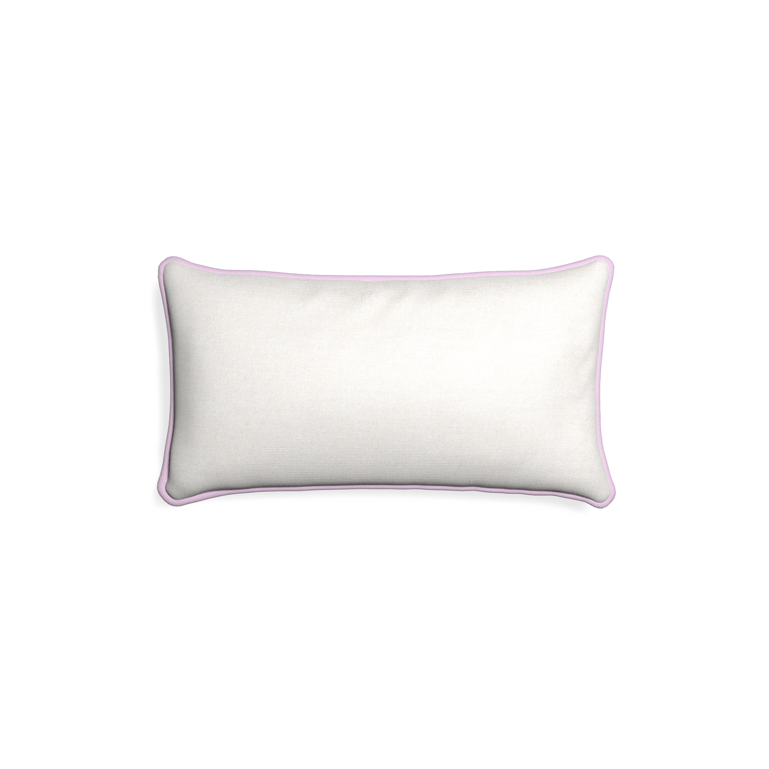 Petite-lumbar flour custom natural whitepillow with l piping on white background