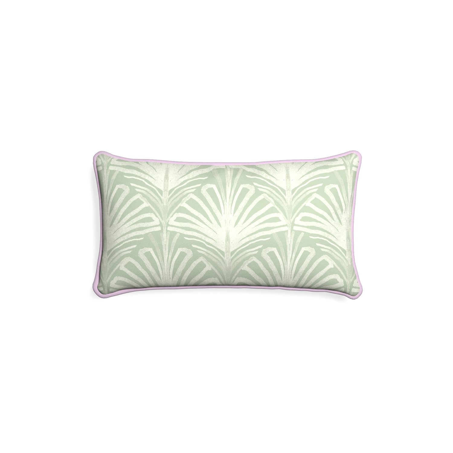 Petite-lumbar suzy sage custom sage green palmpillow with l piping on white background