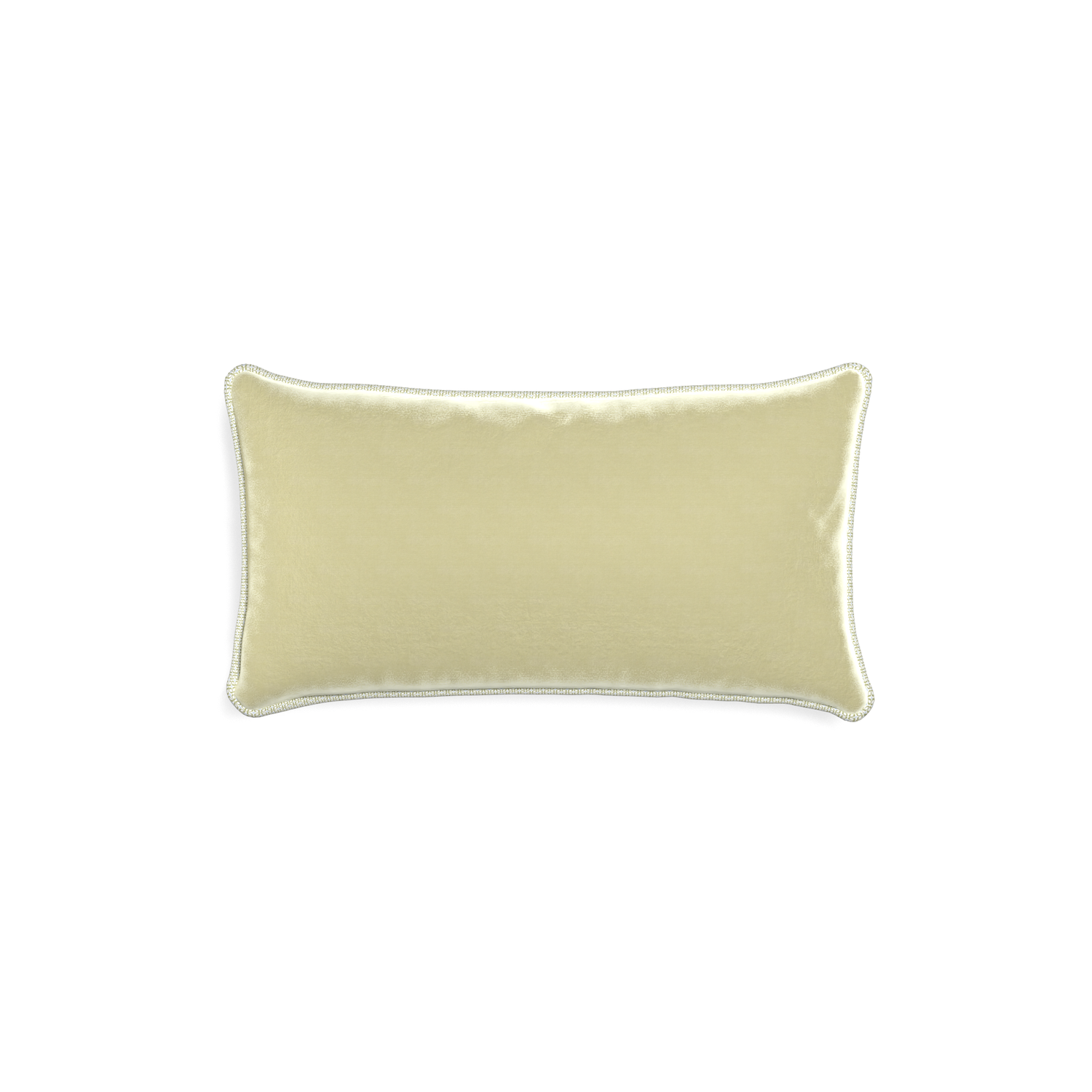rectangle light green velvet pillow with moss green geometric piping