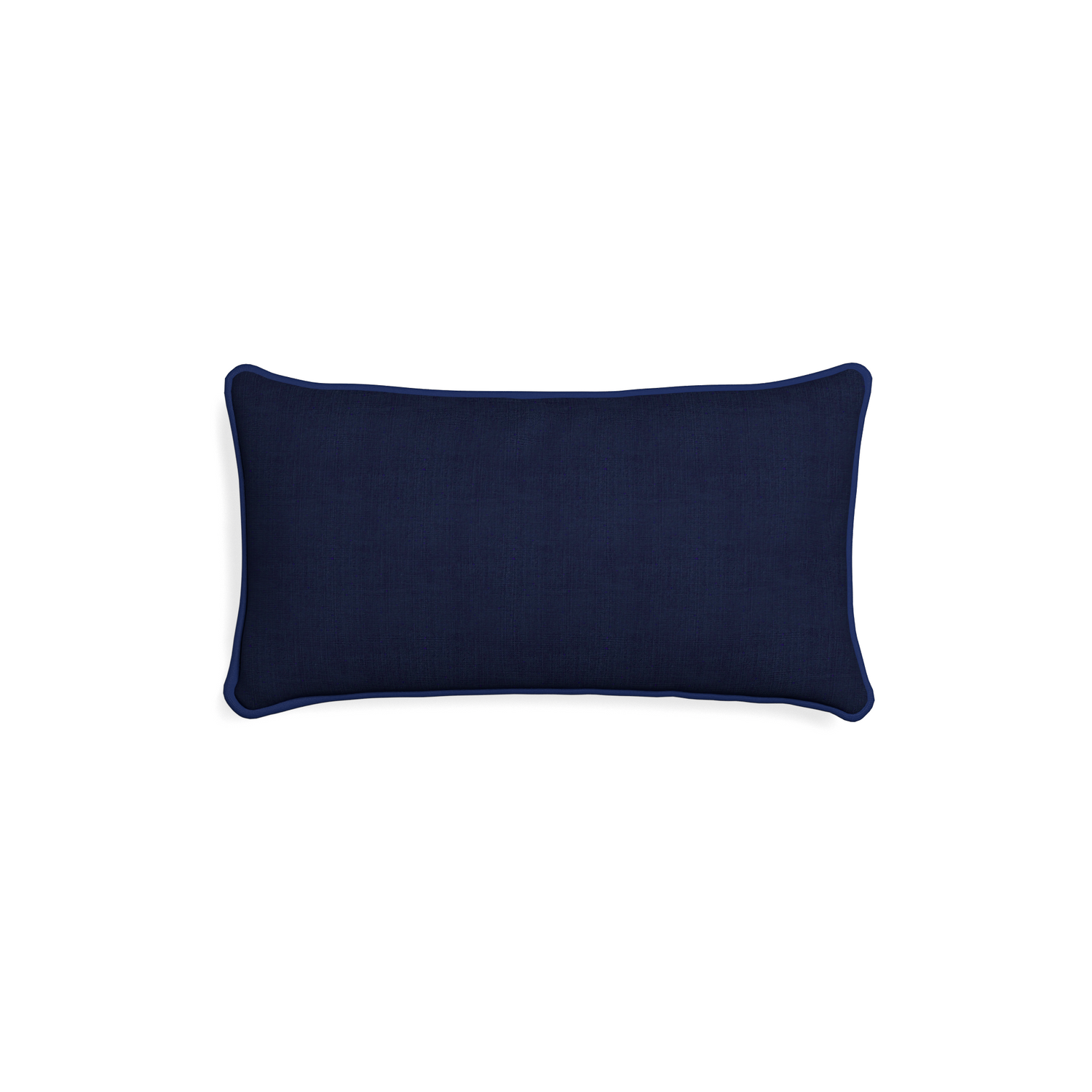 Petite-lumbar midnight custom navy bluepillow with midnight piping on white background