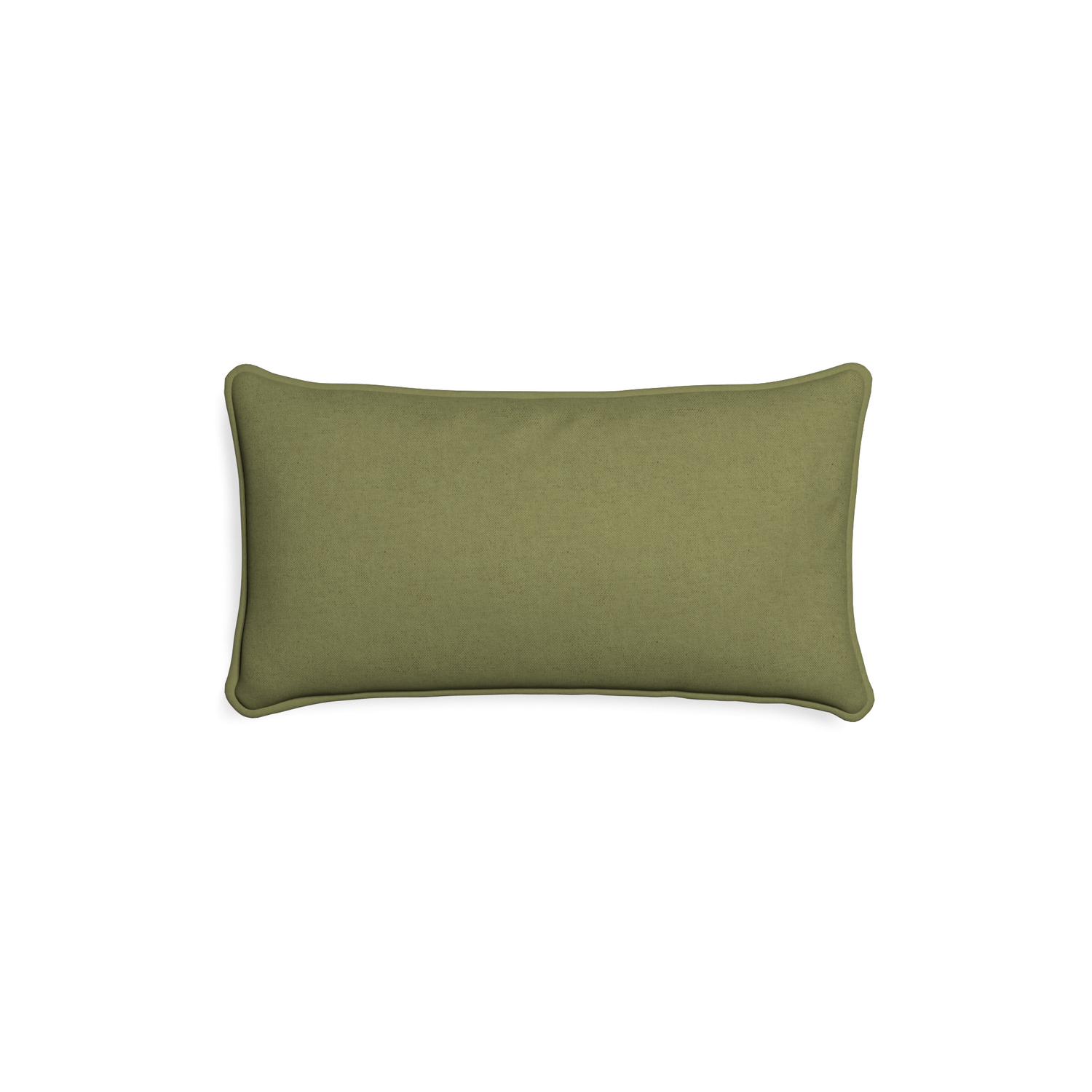 rectangle moss green pillow with moss green piping