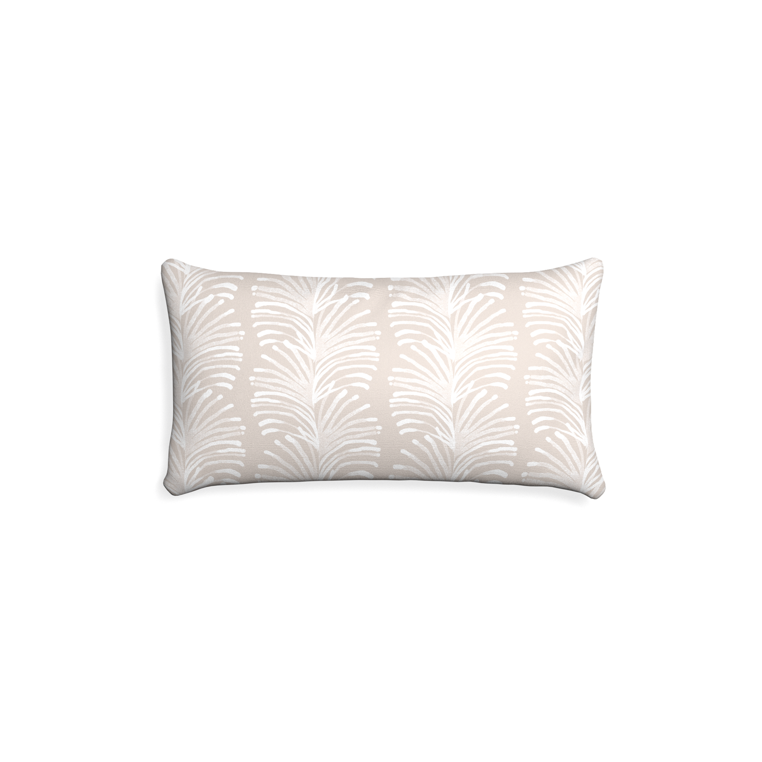 Petite-lumbar emma sand custom sand colored botanical stripepillow with none on white background