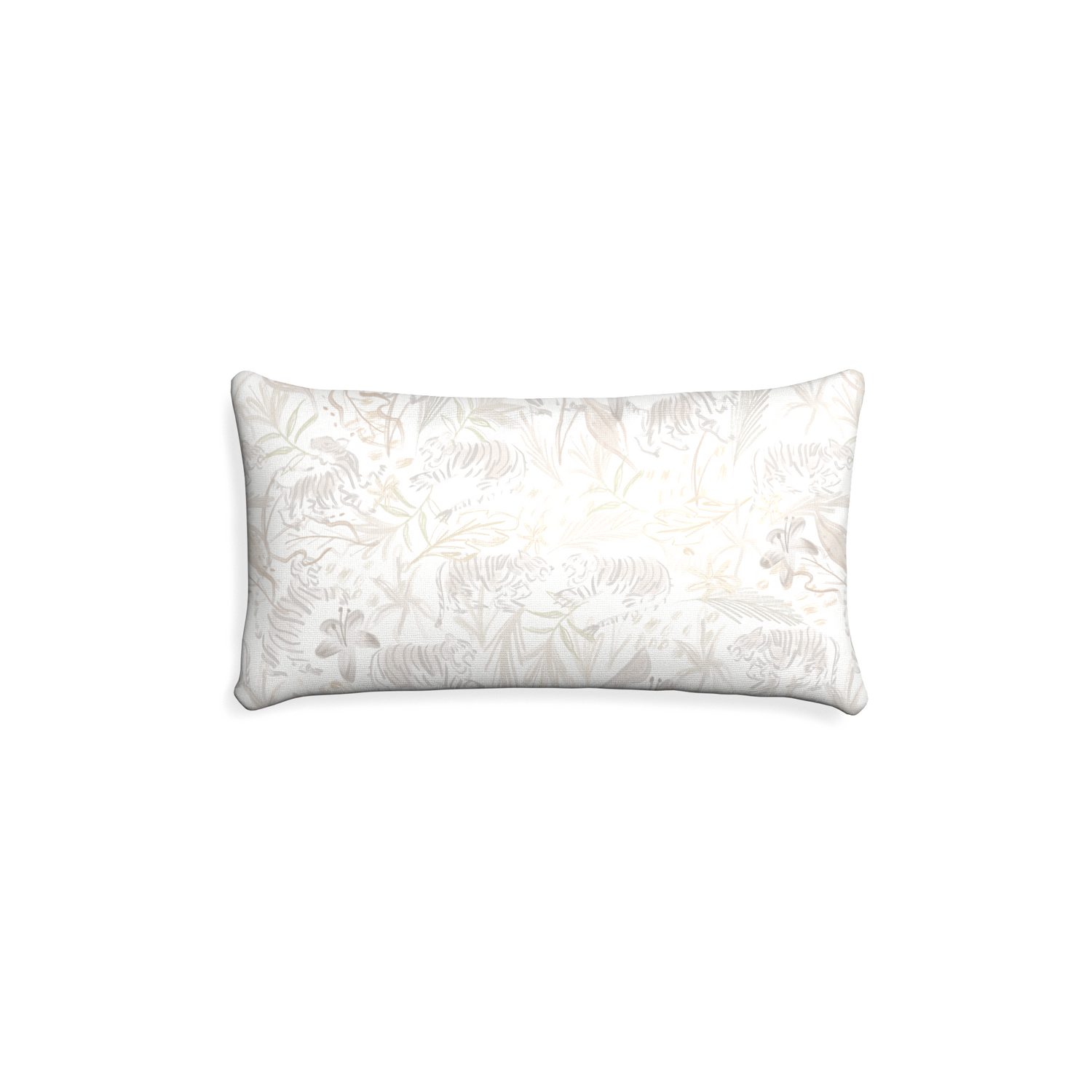 Petite-lumbar frida sand custom beige chinoiserie tigerpillow with none on white background