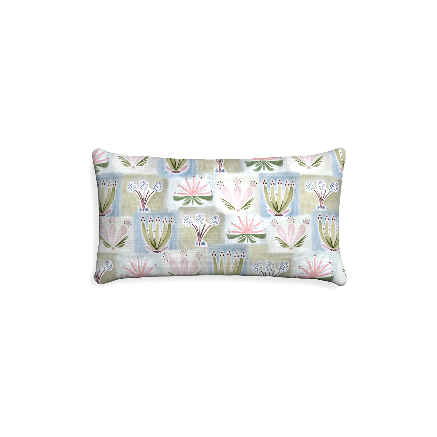 Petite-lumbar harper custom hand-painted floralpillow with none on white background